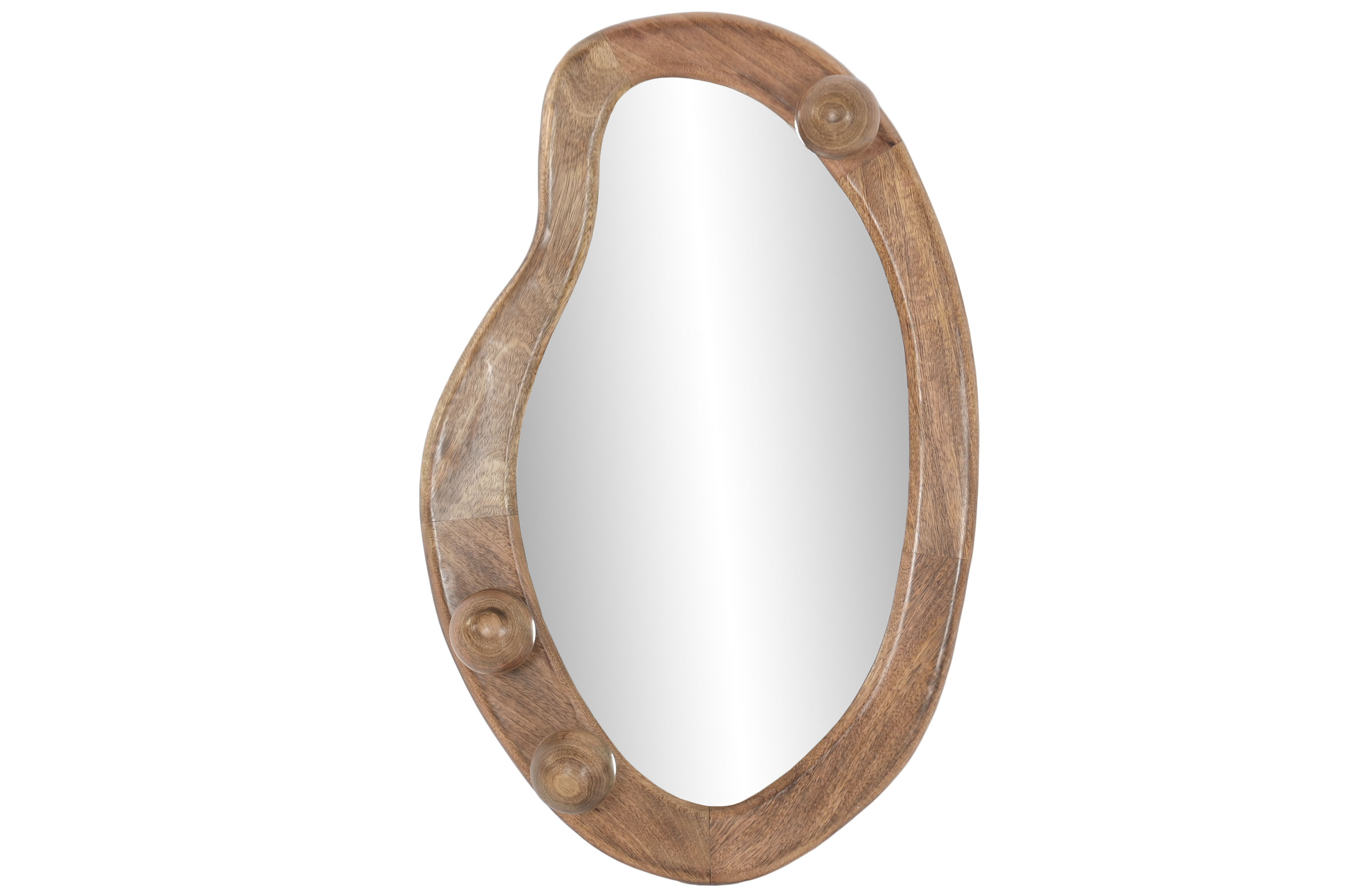 ESPEJO MANGO 73,5X11X48 BOLAS NATURAL MARRON