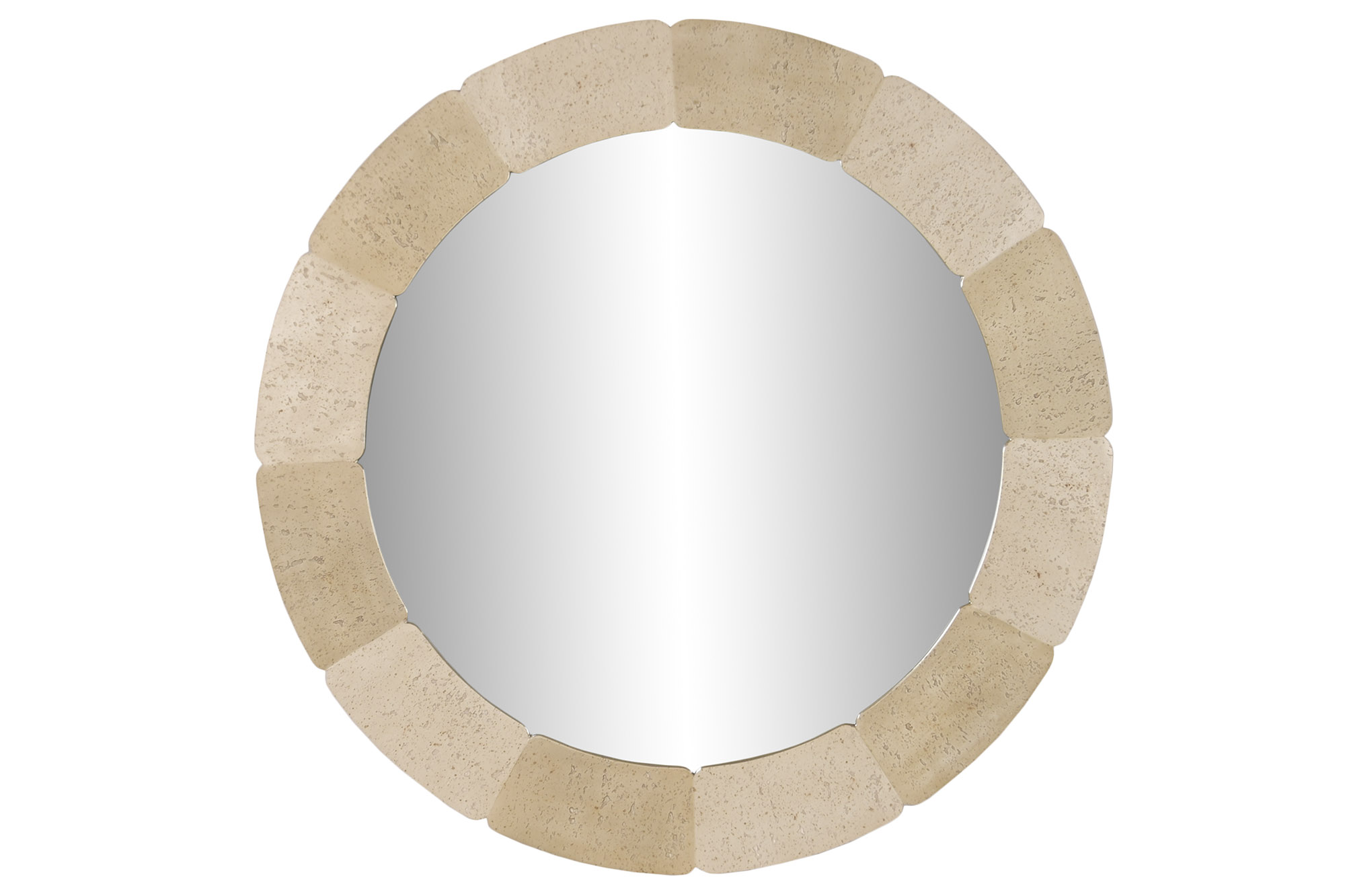 ESPEJO RESINA CRISTAL 90X3X90 SIMIL PIEDRA BEIGE