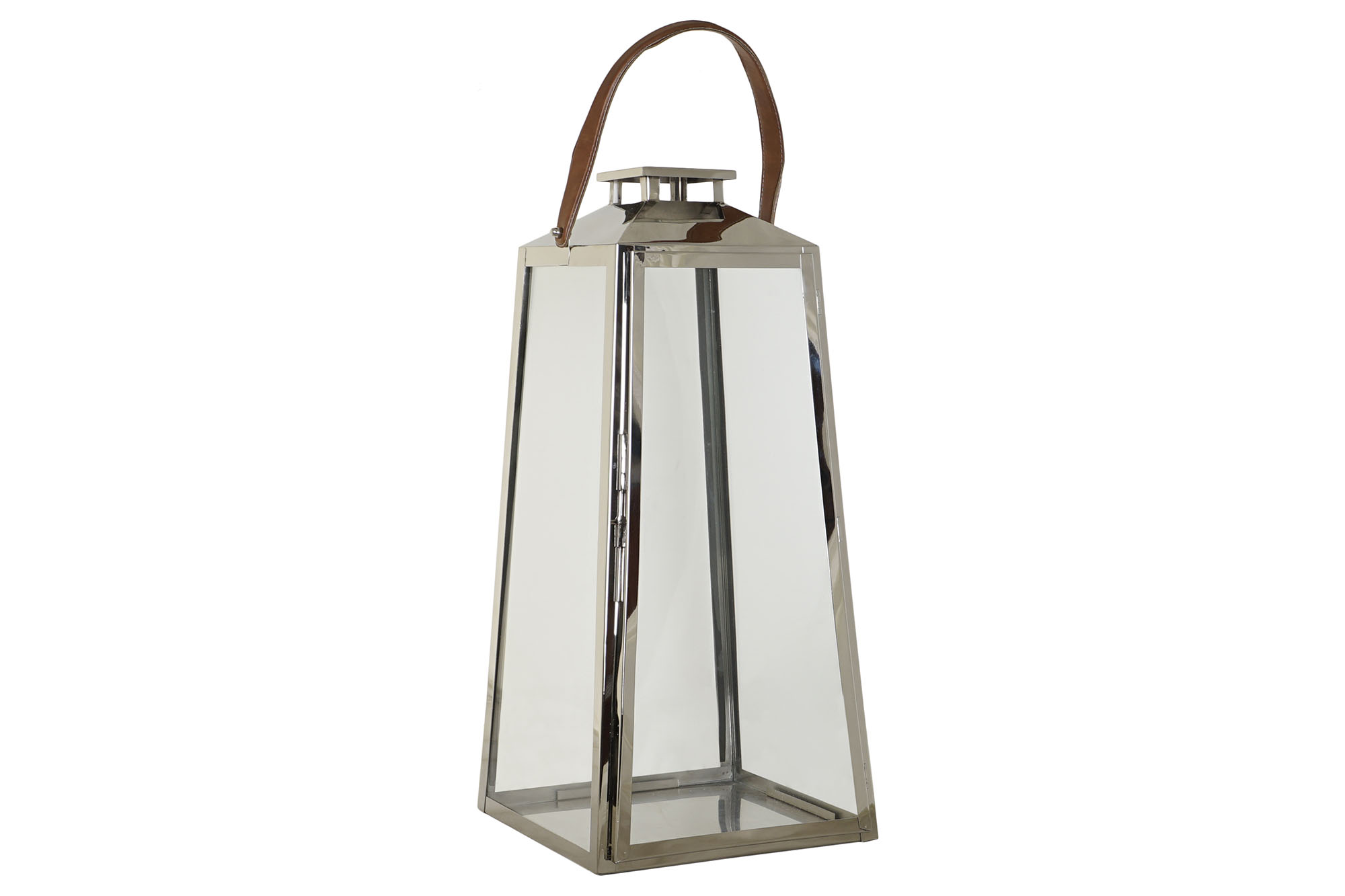 FAROLA ACERO CRISTAL 30X30X66 CROMADO PLATEADO