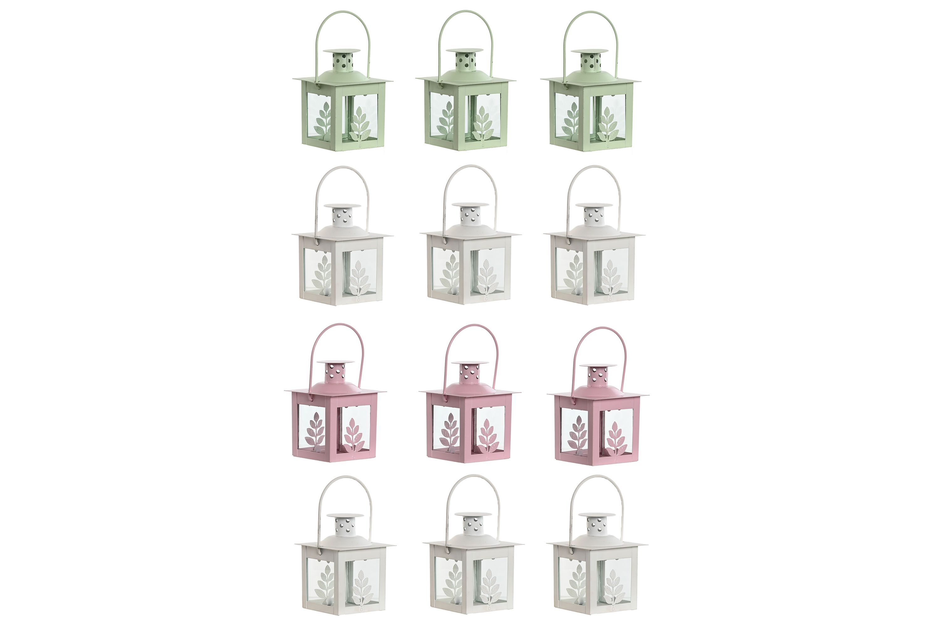 FAROLA SET 3 HIERRO 7X7X10 MARIPOSA 4 SURT.