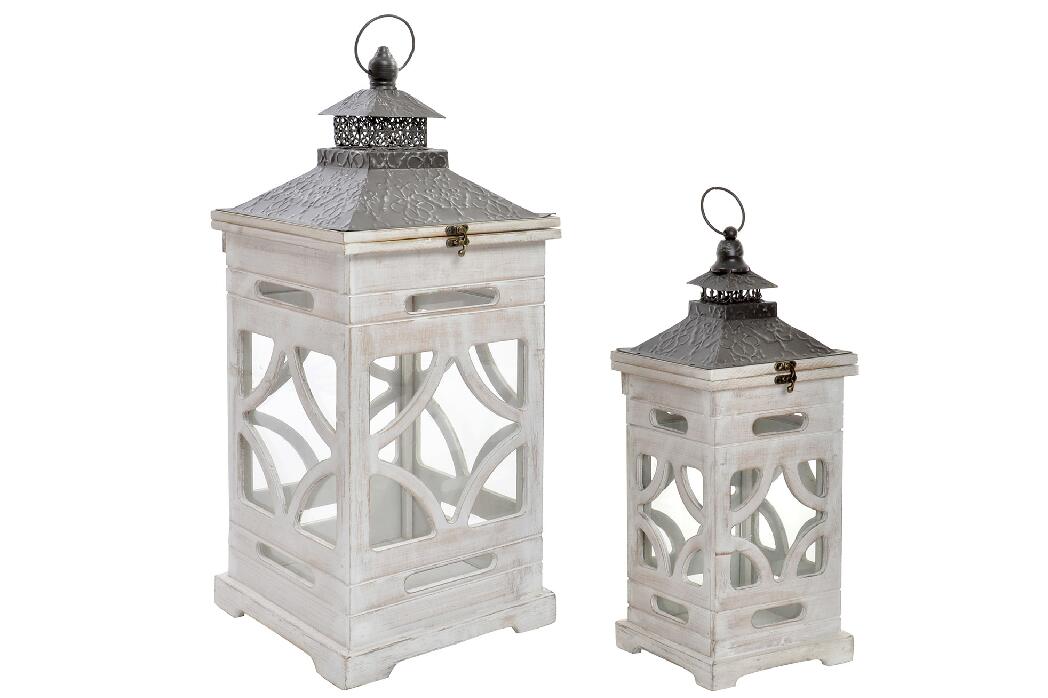 FAROLA SET 2 ABETO 26,5X26,5X65 FAROLA SET 2 ABETO
