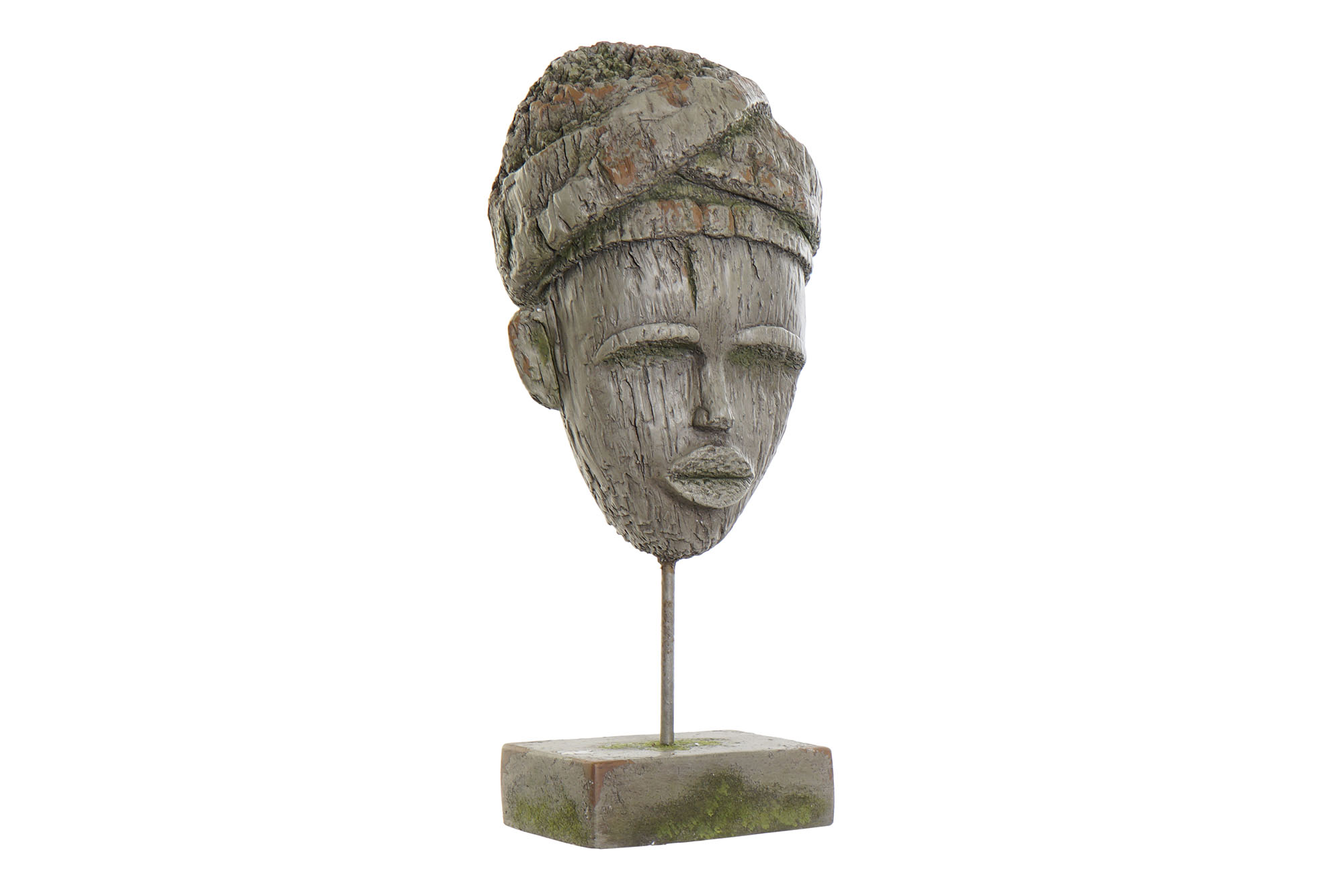 FIGURA FIBRA VIDRIO METAL 24X15X58 AFRICANA GRIS