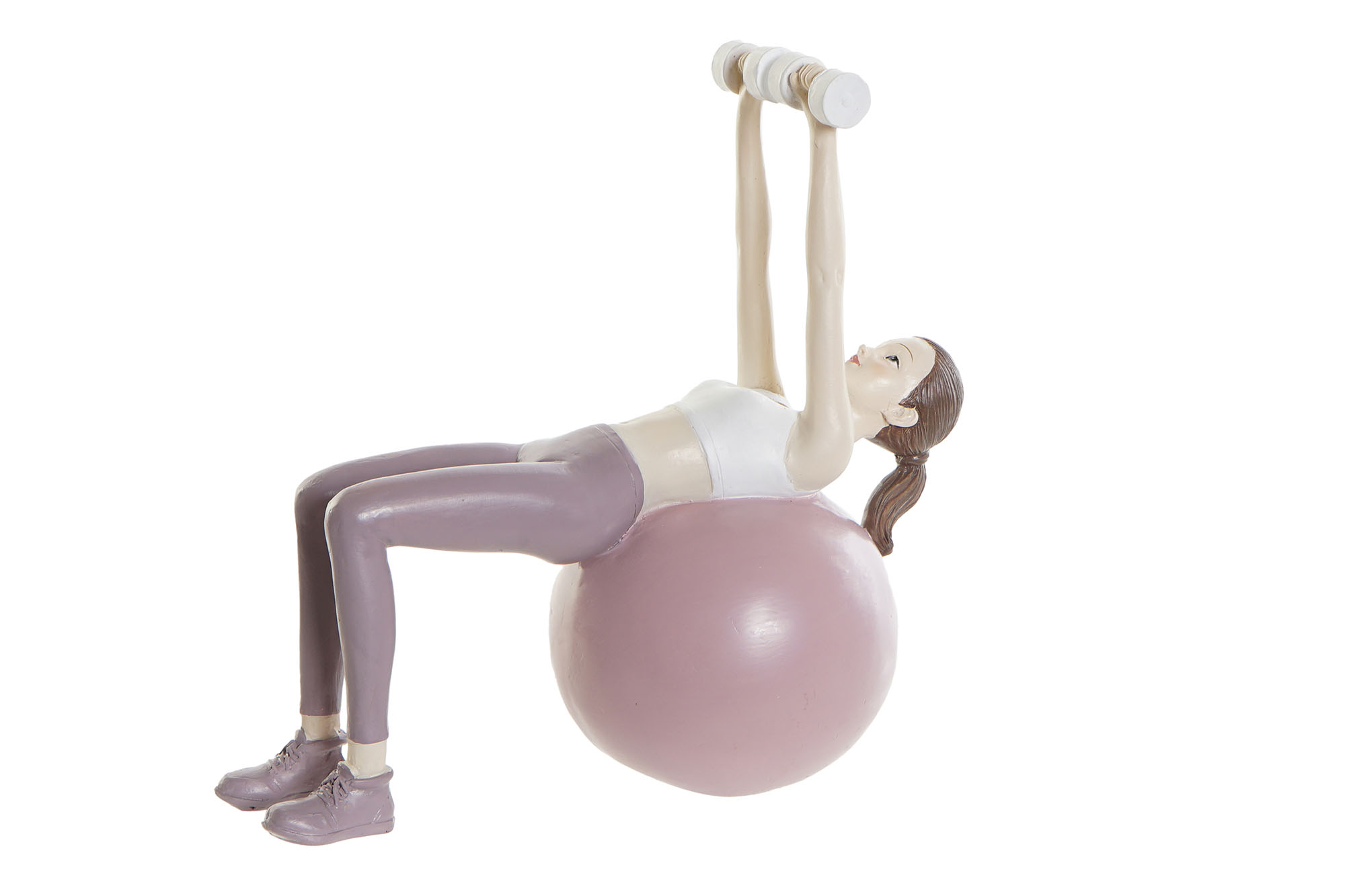 FIGURA RESINA 18,5X8X17,5 CHICA YOGA ROSA