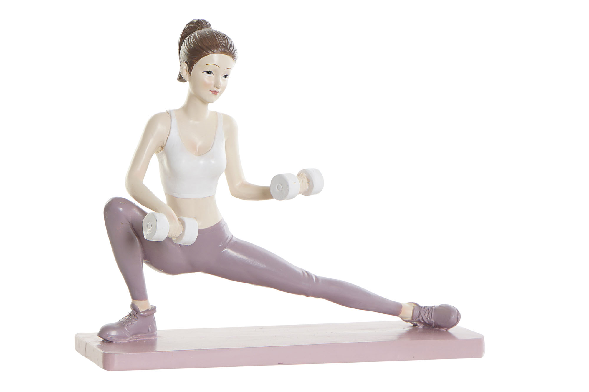 FIGURA RESINA 20X8X16,5 CHICA YOGA ROSA