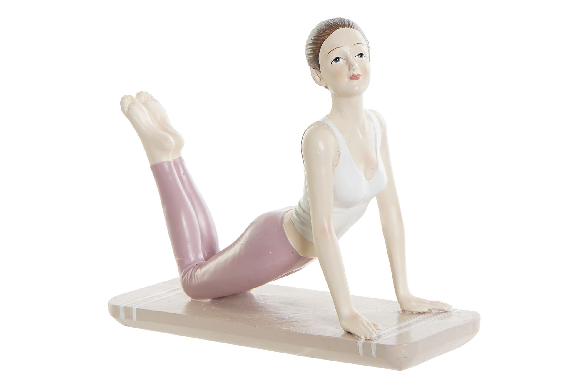FIGURA RESINA 16X6X13 CHICA YOGA ROSA