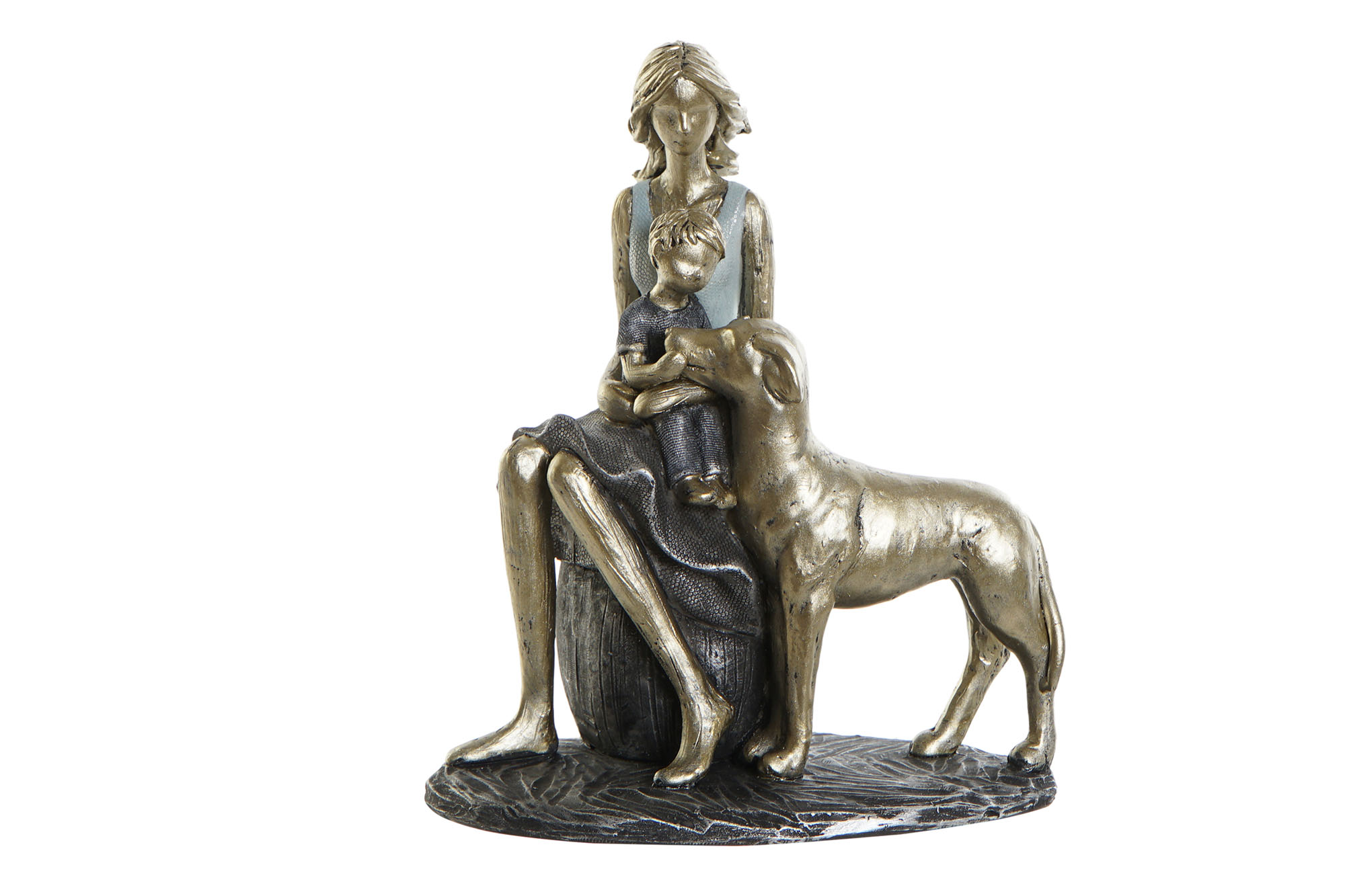 FIGURA RESINA 15X9,5X18 CHICA PERRO AZUL