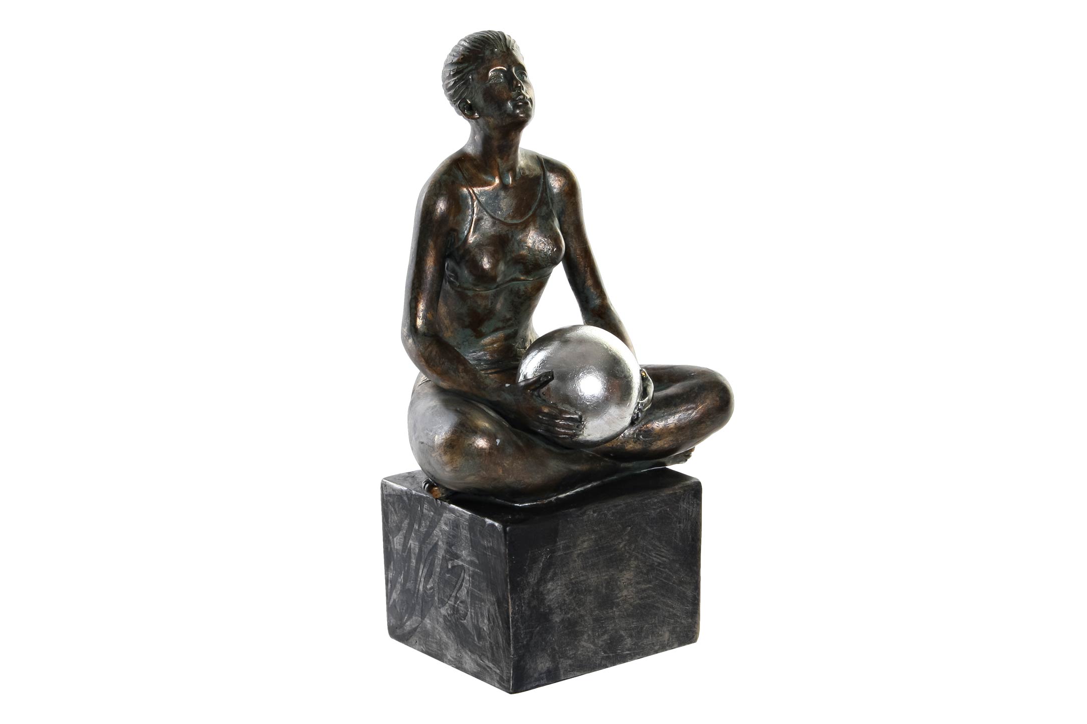 FIGURA RESINA 14X11,5X25,5 CHICA GIMNASTA COBRIZO