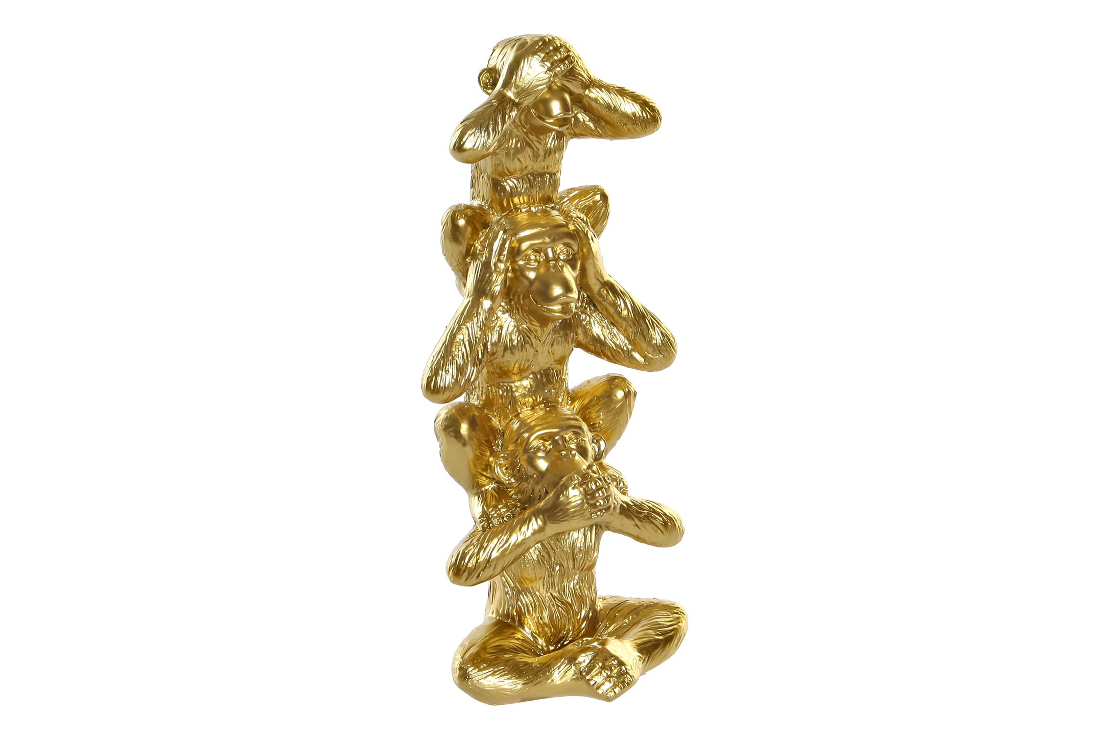 FIGURA RESINA 8,5X6X20 MONOS DORADO