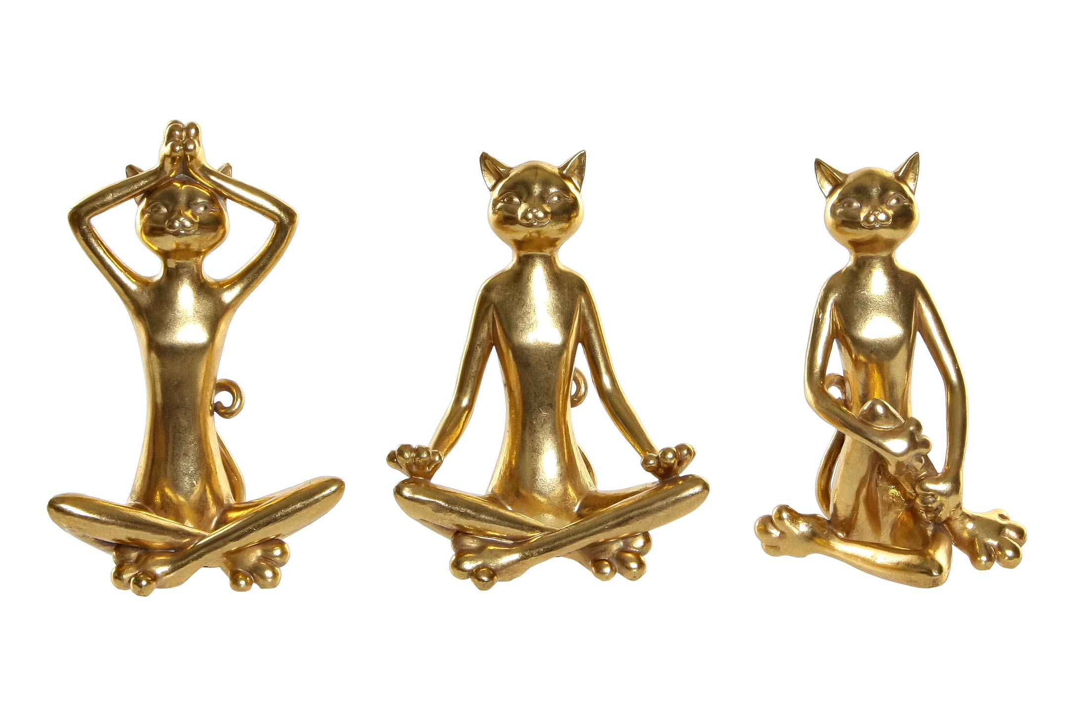 FIGURA RESINA 15X12X24 GATO YOGA 3 SURT.