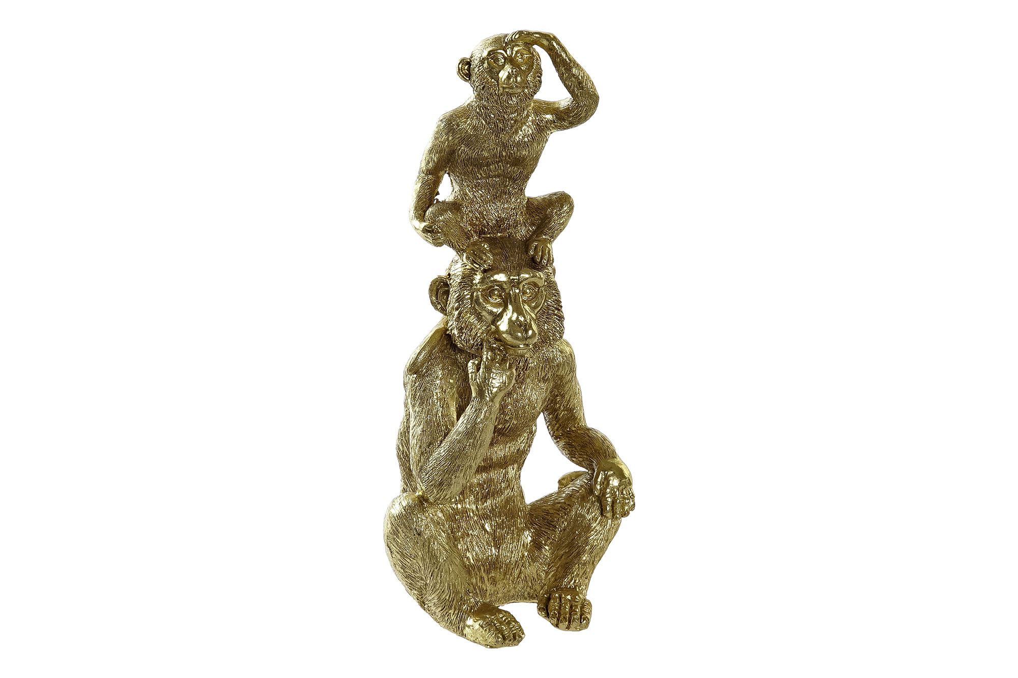 FIGURA RESINA 13,5X10X30 MONOS DORADO