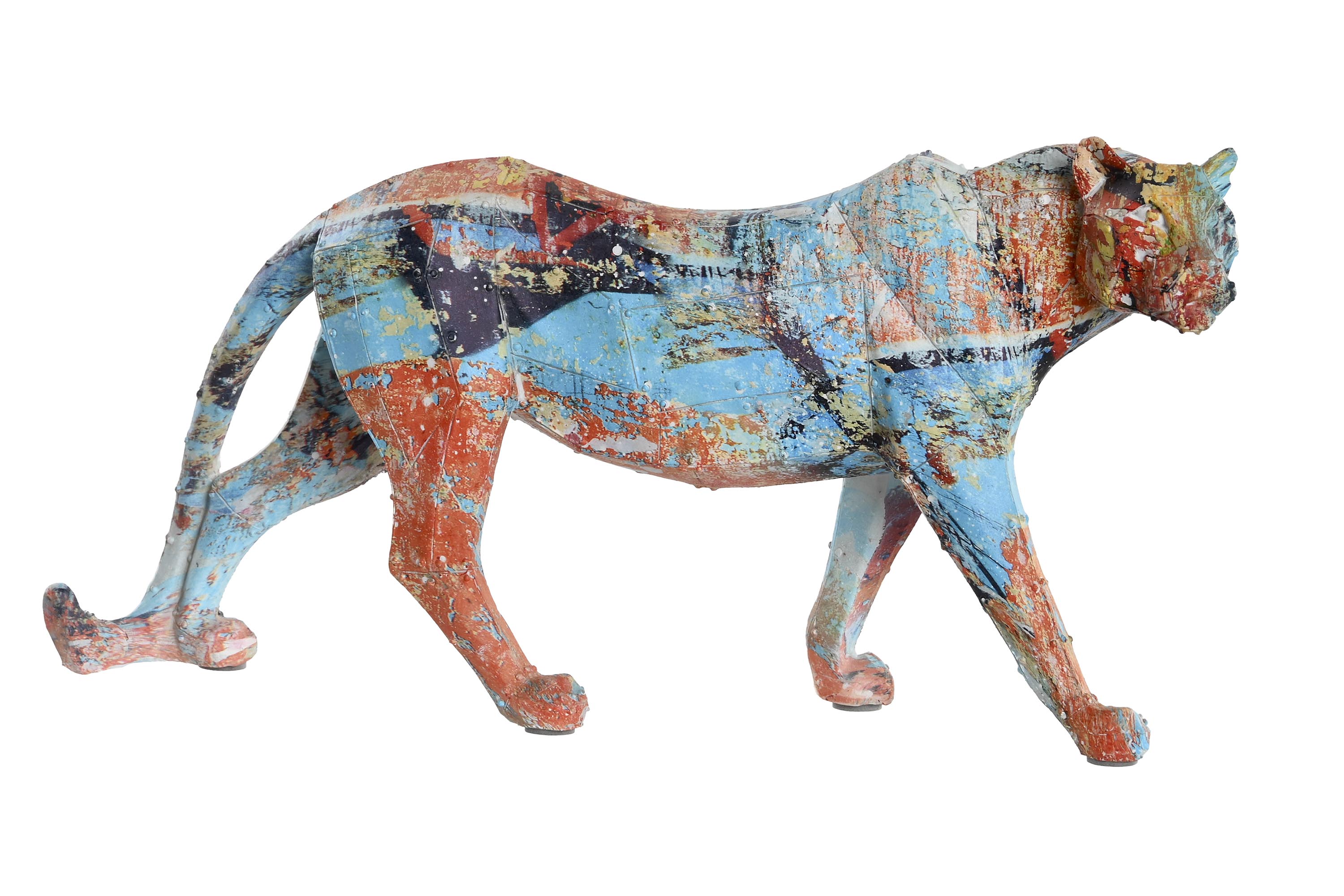 FIGURA RESINA 29,5X8,5X15 LEOPARDO MULTICOLOR