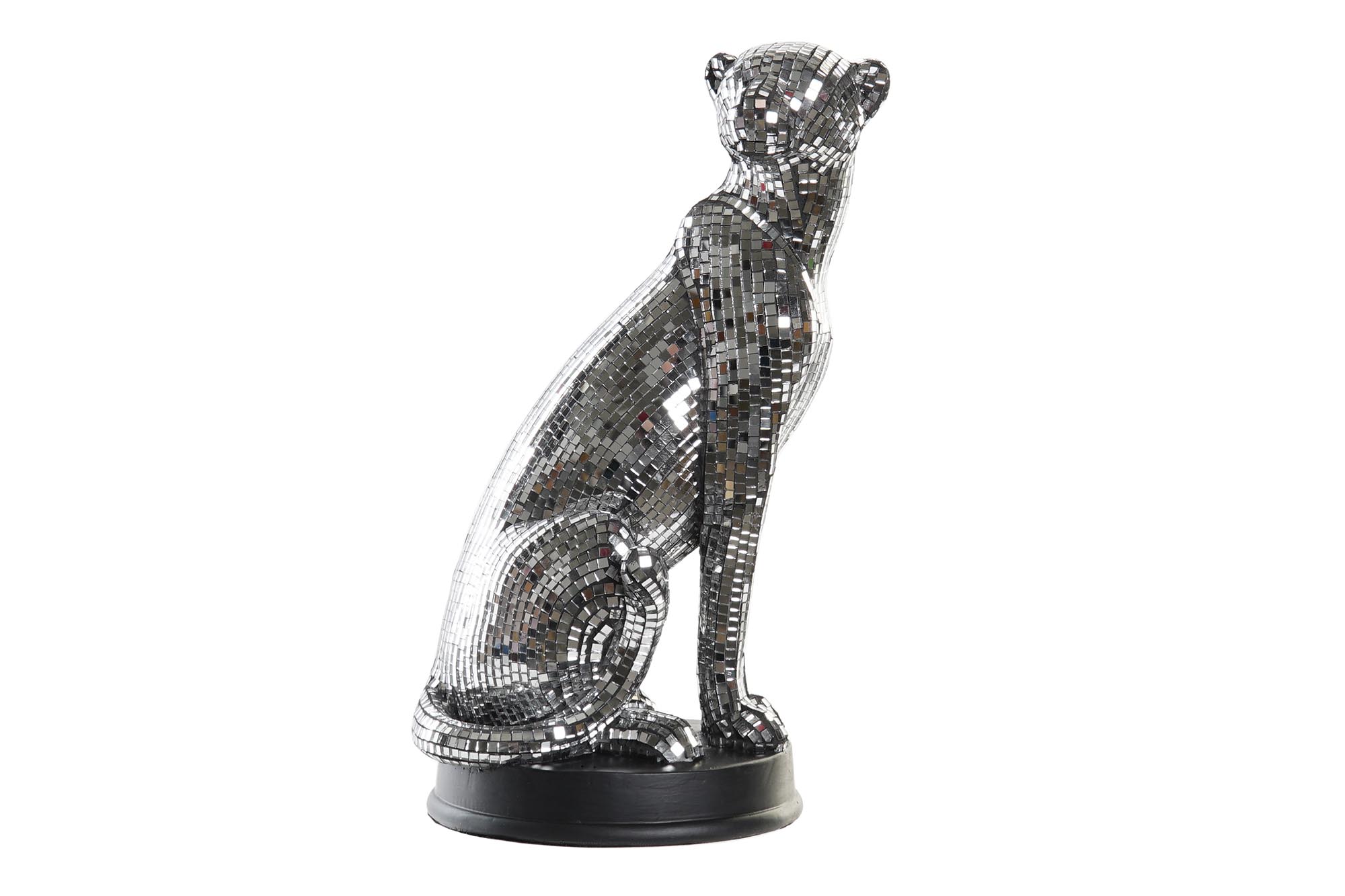 FIGURA RESINA 19,5X16X31,5 LEOPARDO ESPEJO