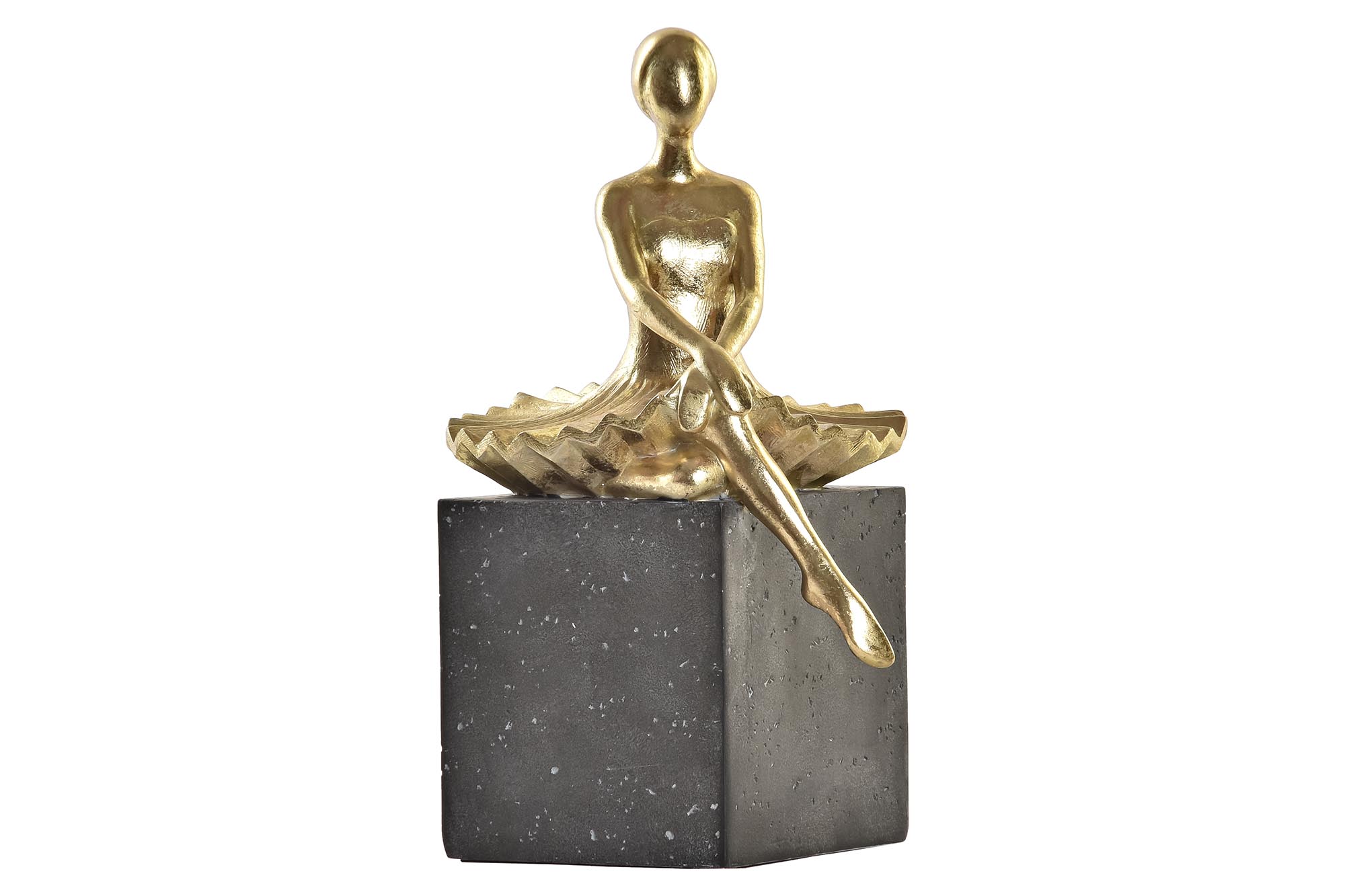 FIGURA RESINA 21,5X23X32 BAILARINA DORADO