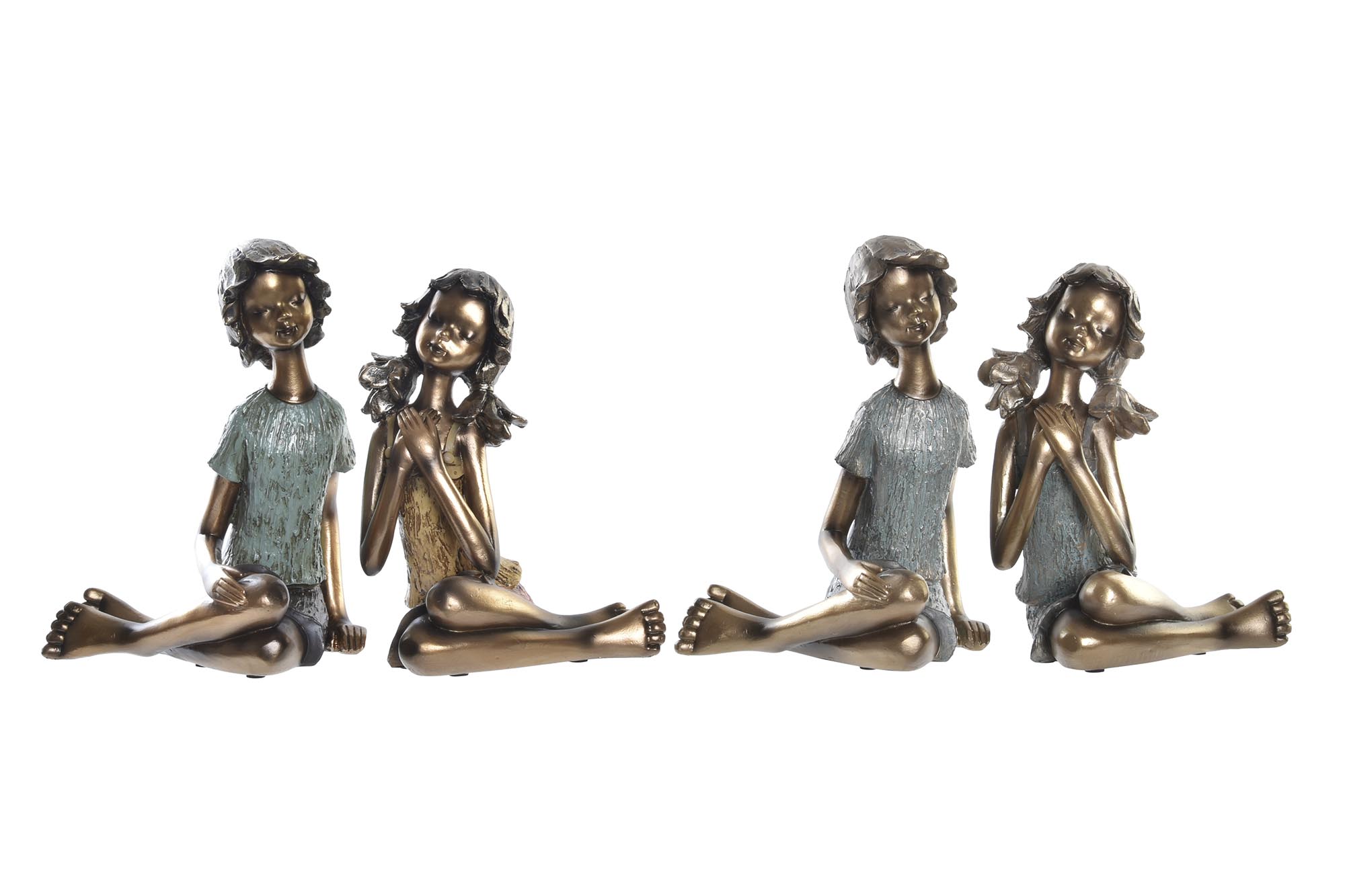 FIGURA SET 2 RESINA 17X13X22 NIÑOS 2 SURT.