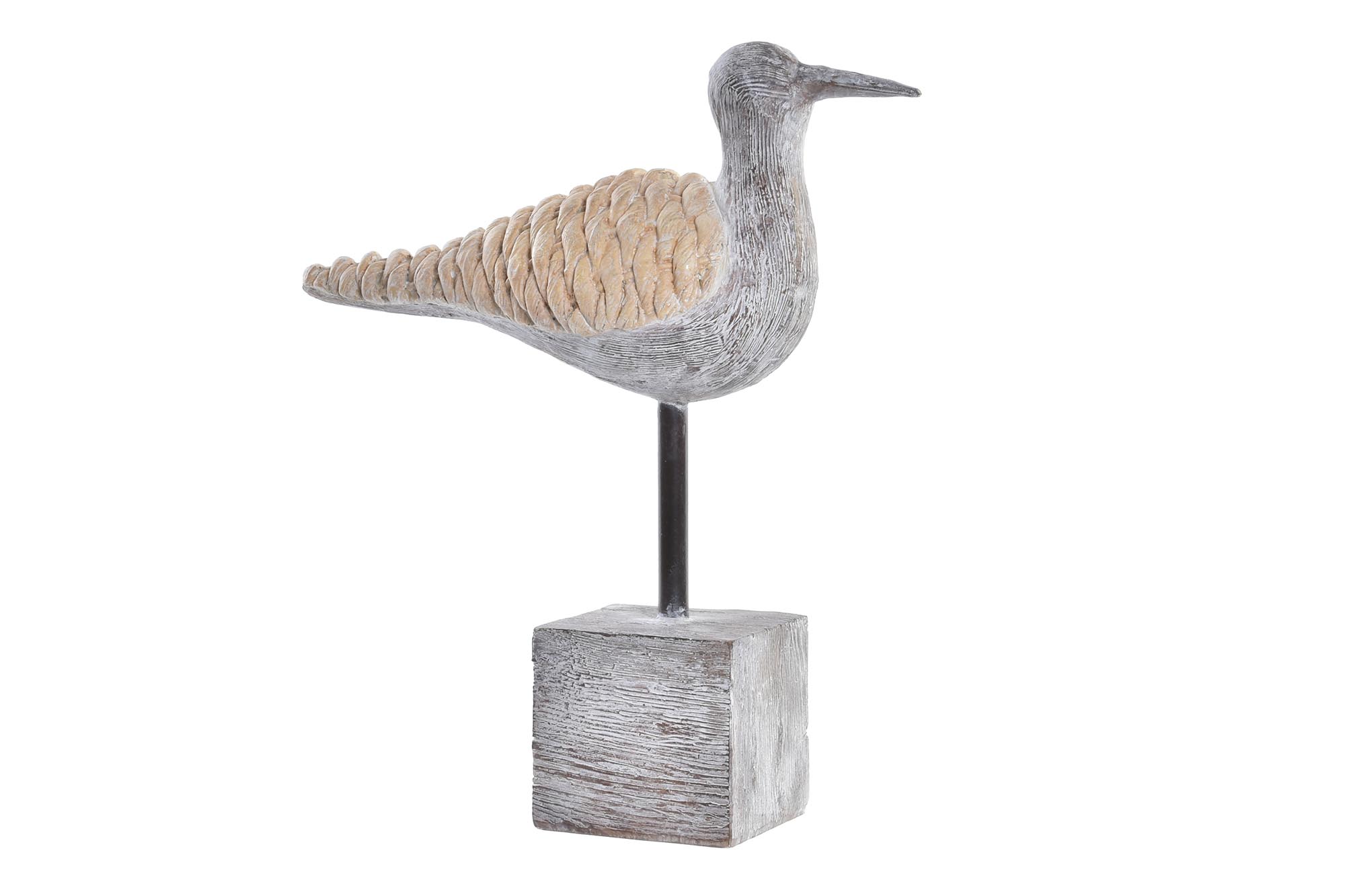 FIGURA RESINA 23X9X26,7 GAVIOTA GRIS