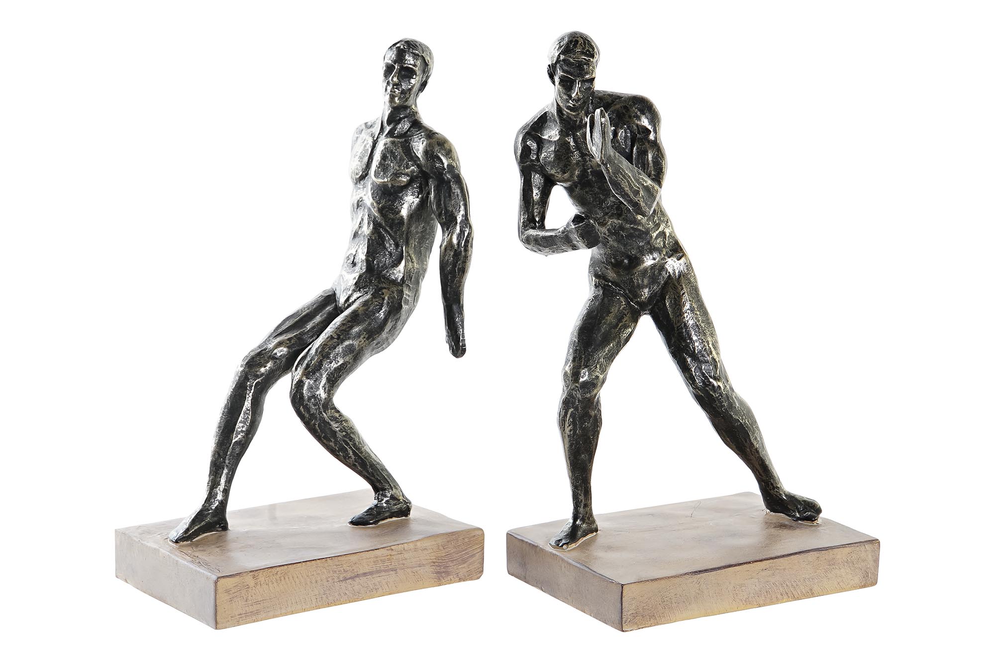 SUJETALIBROS SET 2 RESINA MADERA 30,5X11X26 HOMBRE