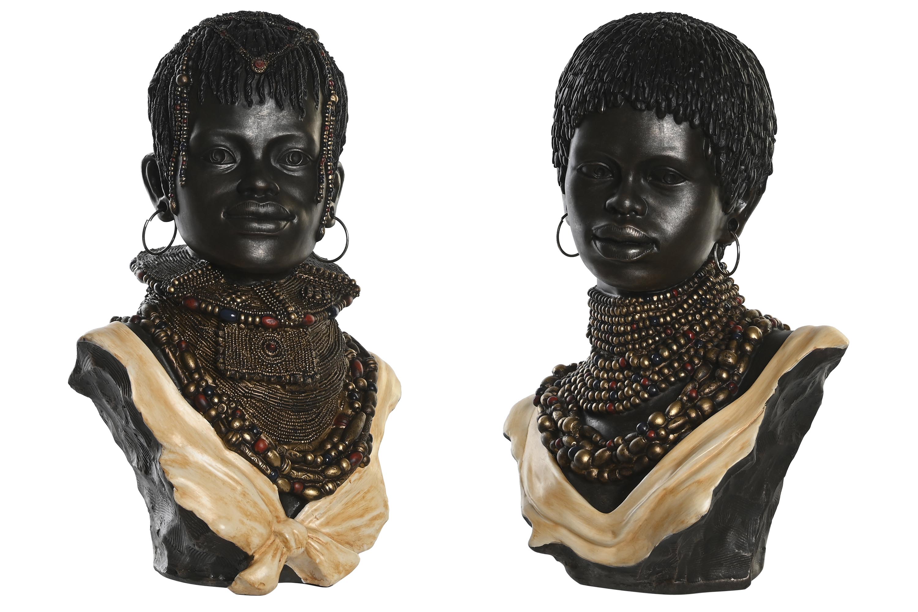FIGURA RESINA 26X20X42 AFRICANO ENVEJECIDO 2 SURT.