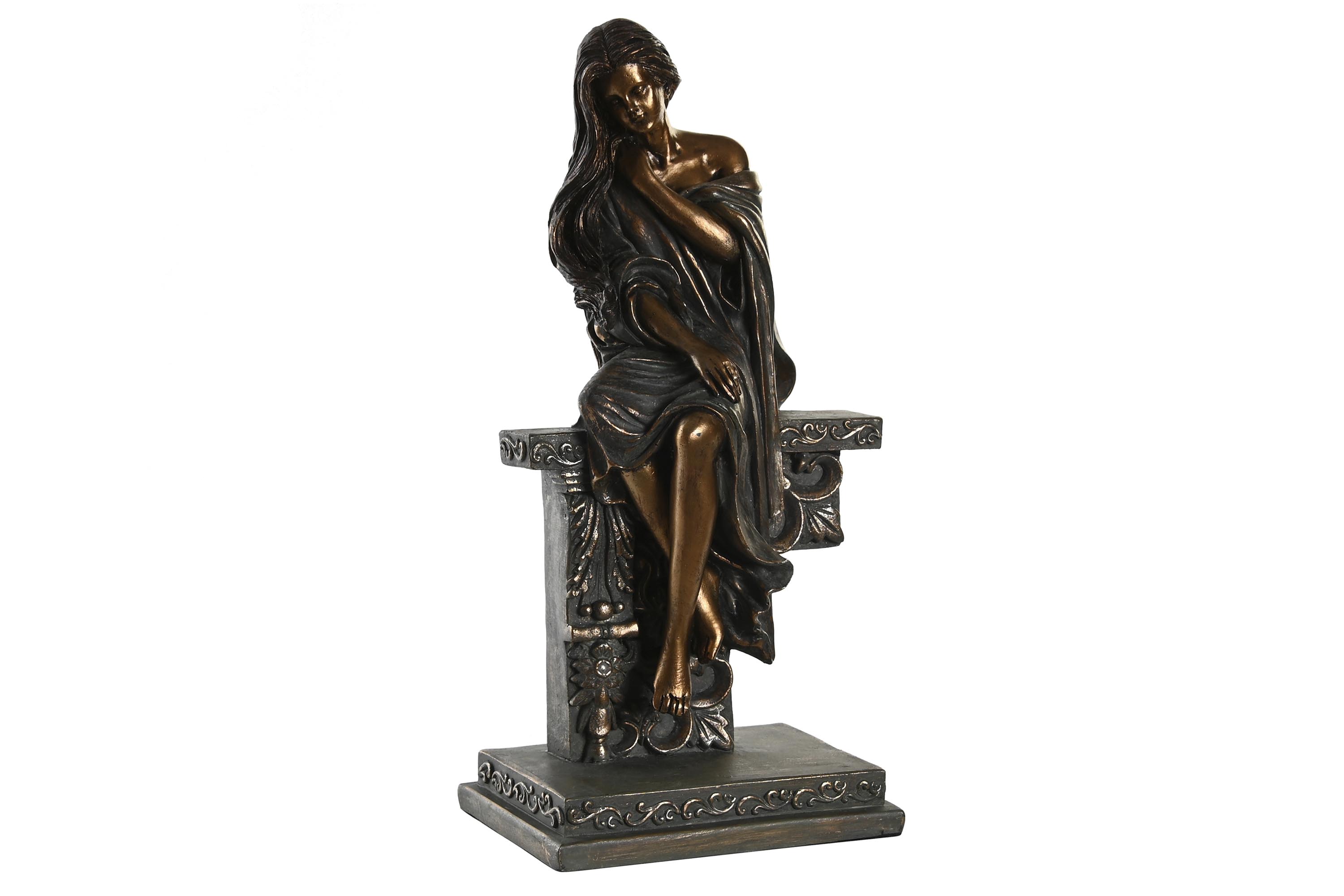 FIGURA RESINA 17X11X32,5 MUJER COBRIZO