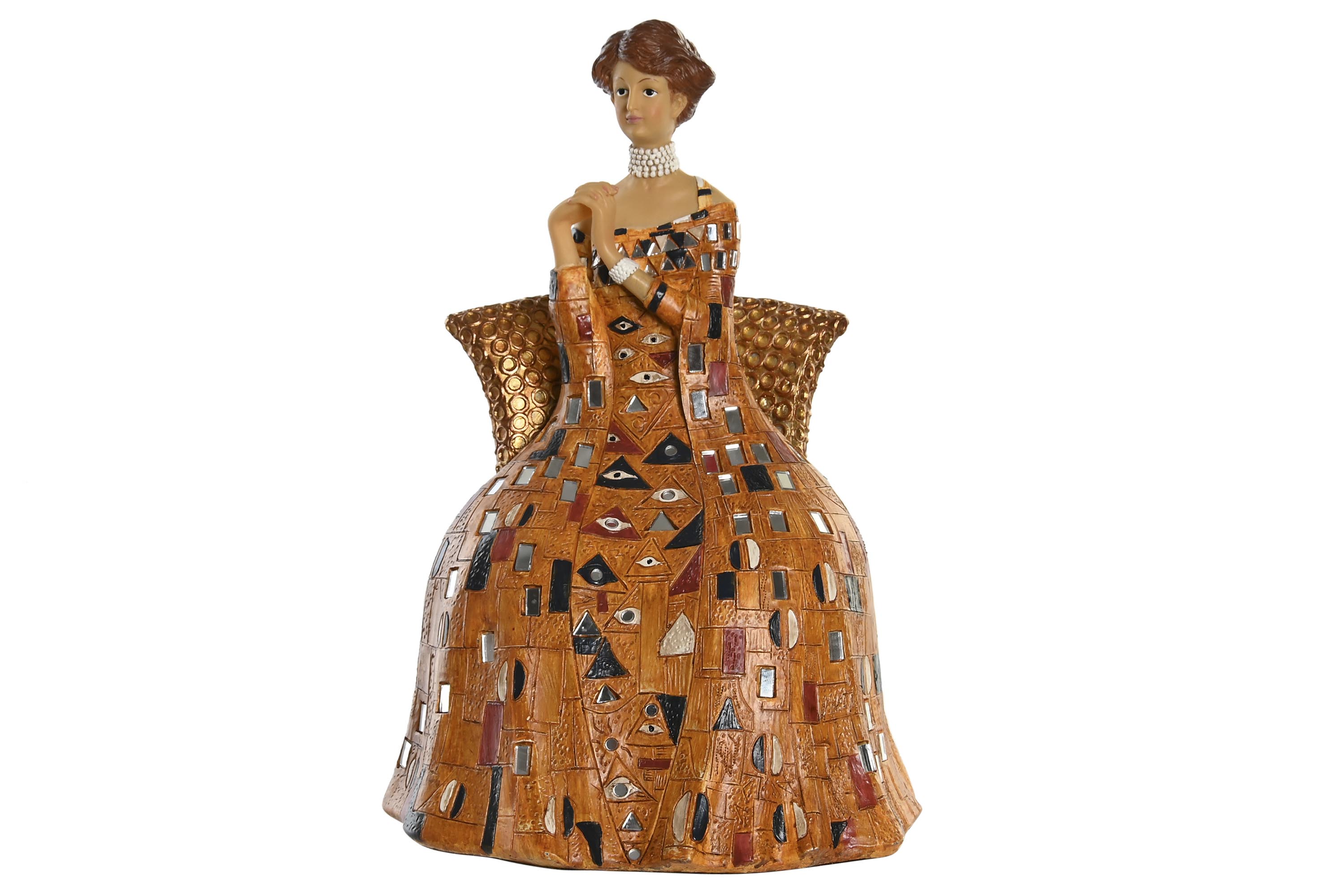 FIGURA RESINA 21,5X18,5X31 DAMA AMARILLO