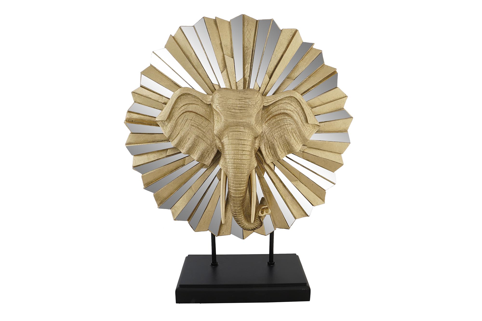 FIGURA RESINA CRISTAL 47X18X56,5 ELEFANTE DORADO