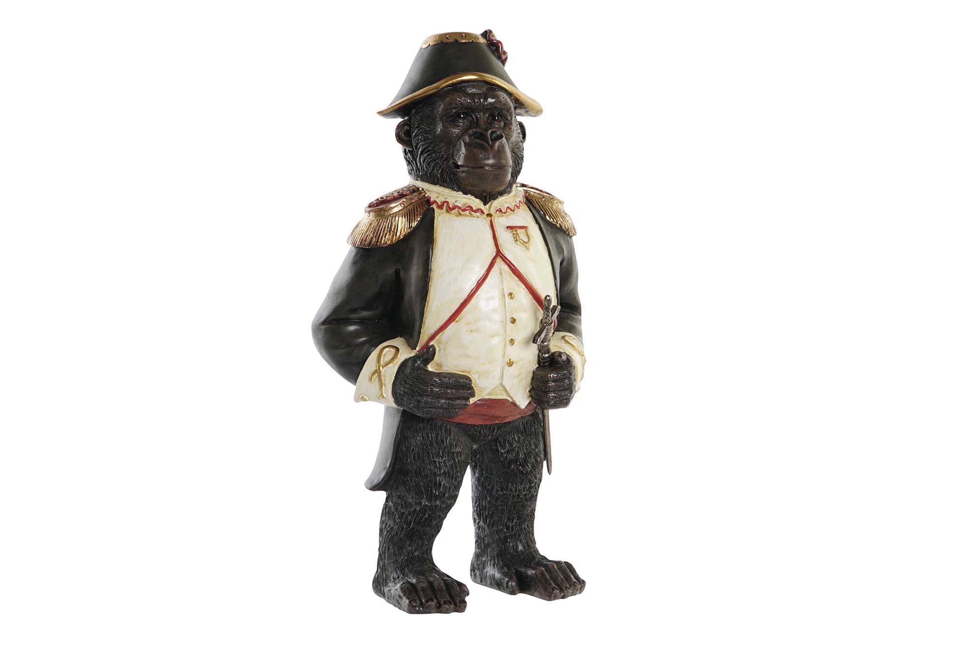 FIGURA RESINA 16,5X12X32 GORILA NAPOLEON NEGRO
