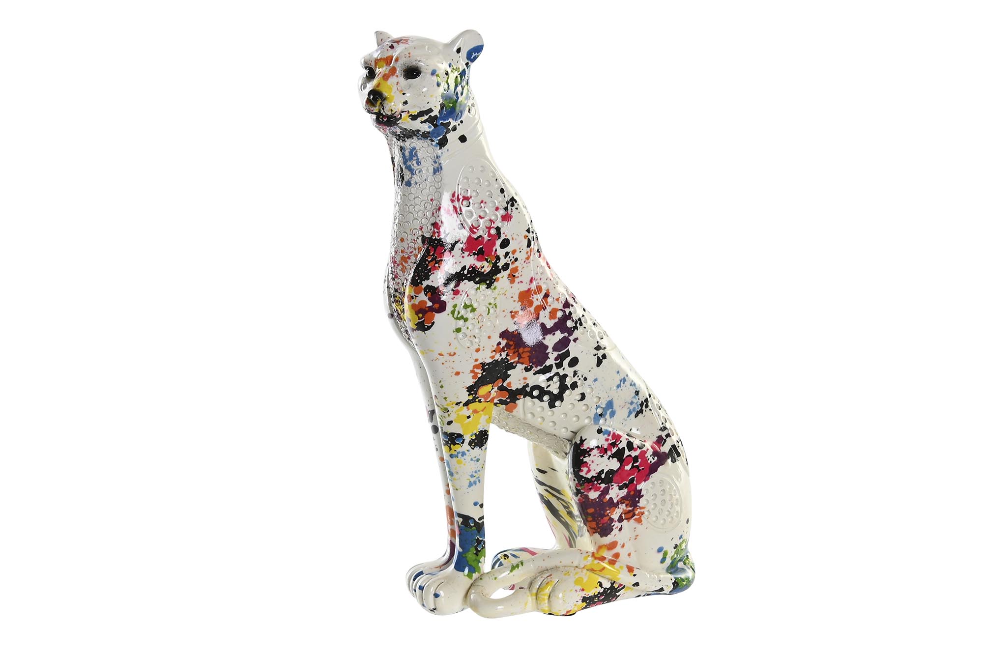 FIGURA RESINA 16X8X25 LEOPARDO MULTICOLOR