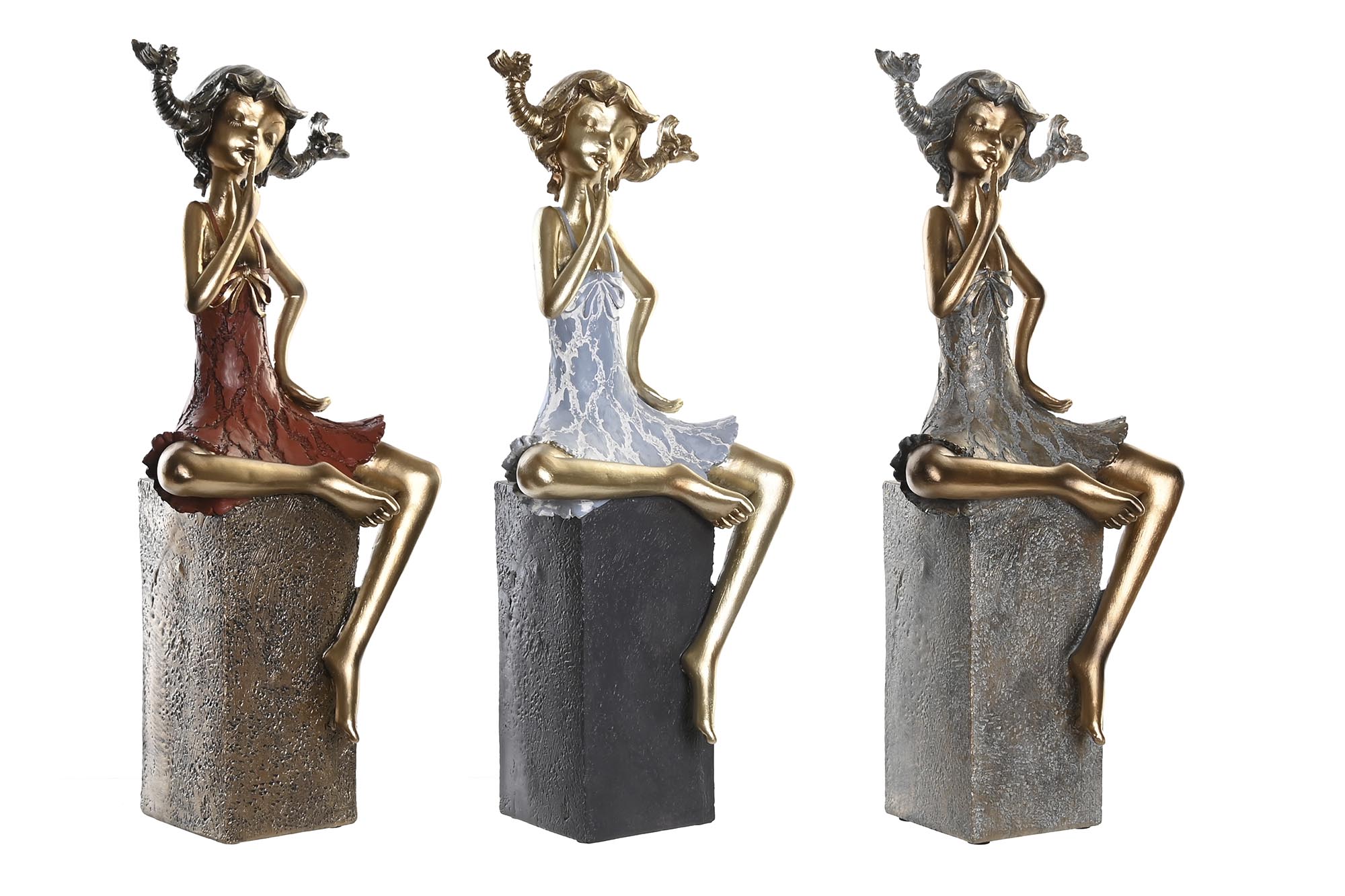 FIGURA RESINA 16X12X37 CHICA 3 SURT.