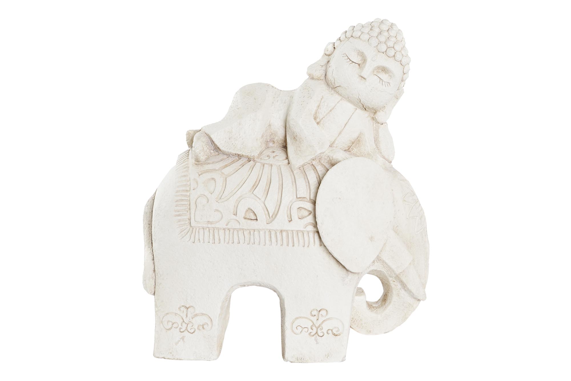 FIGURA MAGNESIA 42X24X46 BUDA ELEFANTE ENVEJECIDO