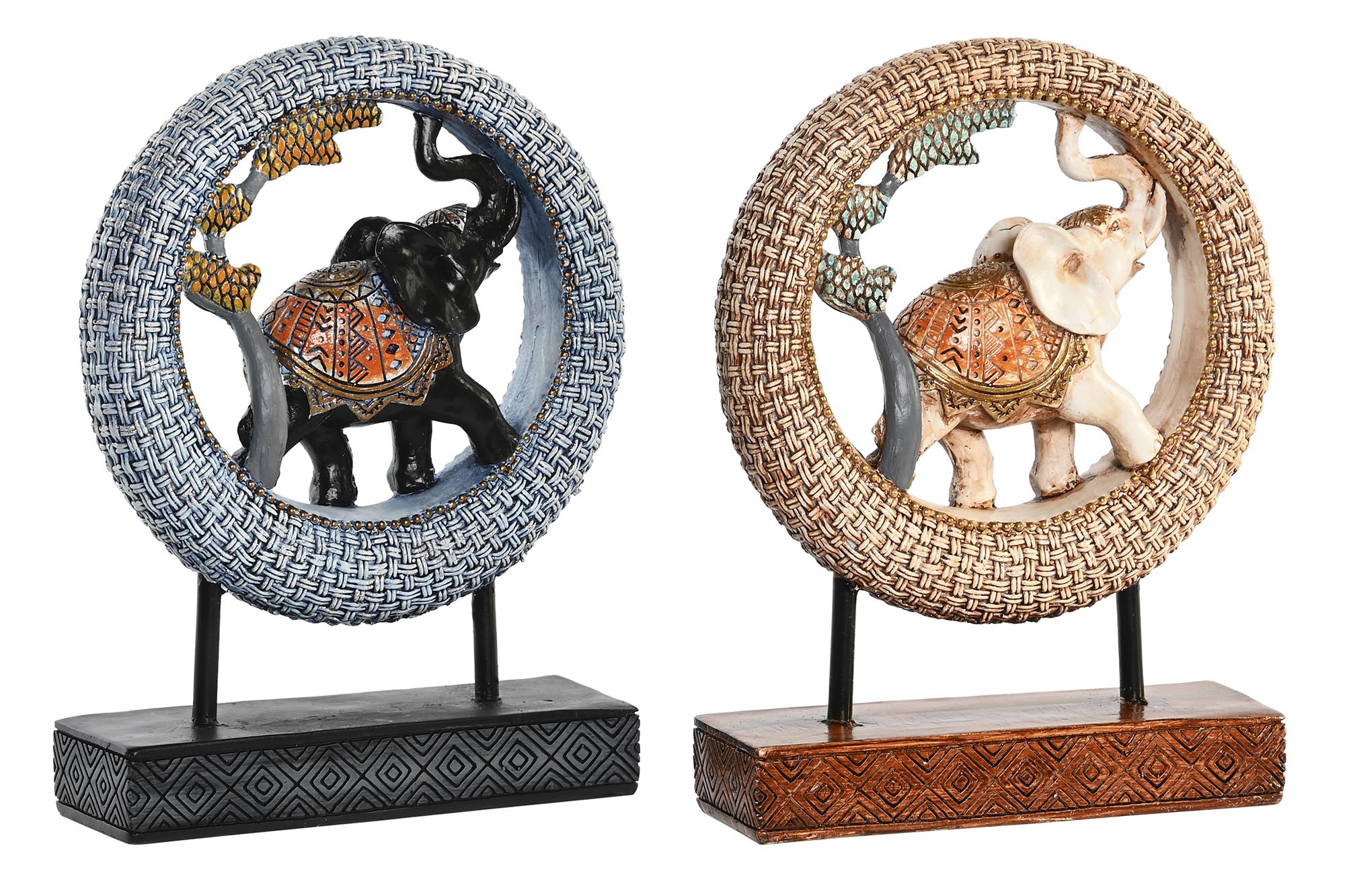 FIGURA RESINA METAL 19,5X6,3X25,5 ELEFANTE 2 SURT.