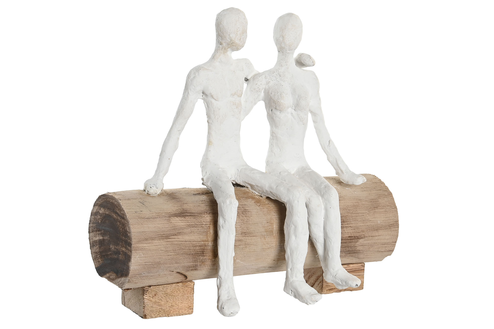 FIGURA MANGO RESINA 20X10X20 PAREJA NATURAL BLANCO