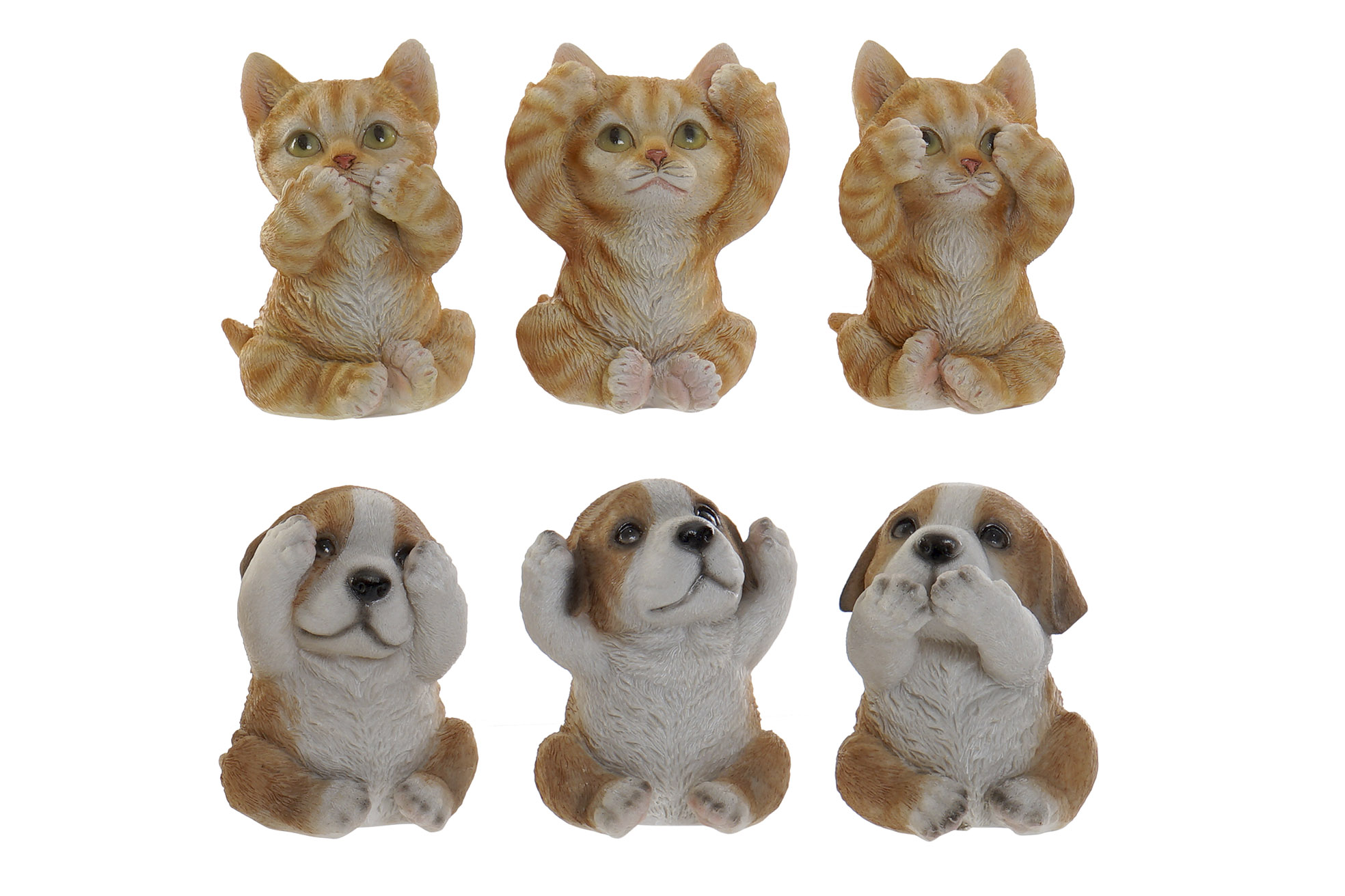 FIGURA RESINA 6,5X6X8 GATO PERRO 6 SURT.