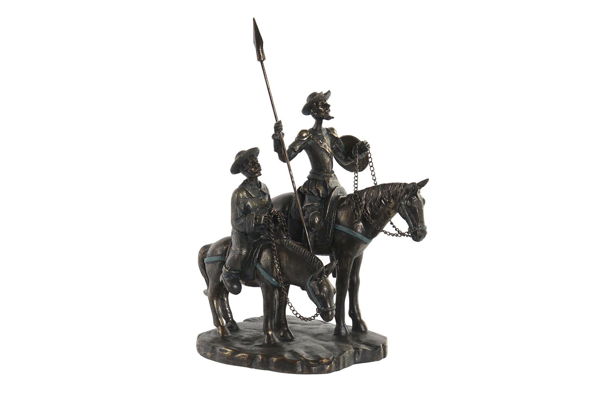FIGURA RESINA 20X15X28 QUIJOTE SANCHO ENVEJECIDO
