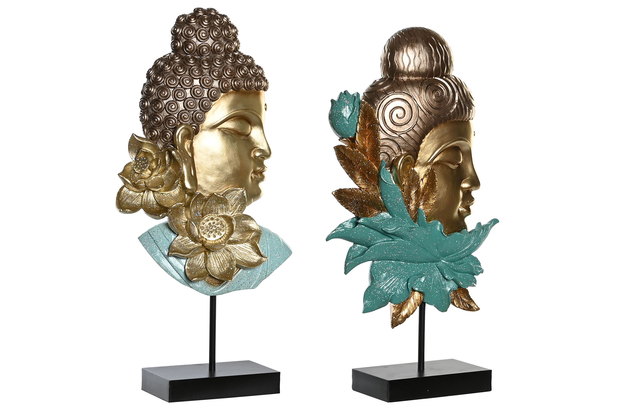 FIGURA RESINA METAL 22X8X42,5 BUDA 2 SURT.