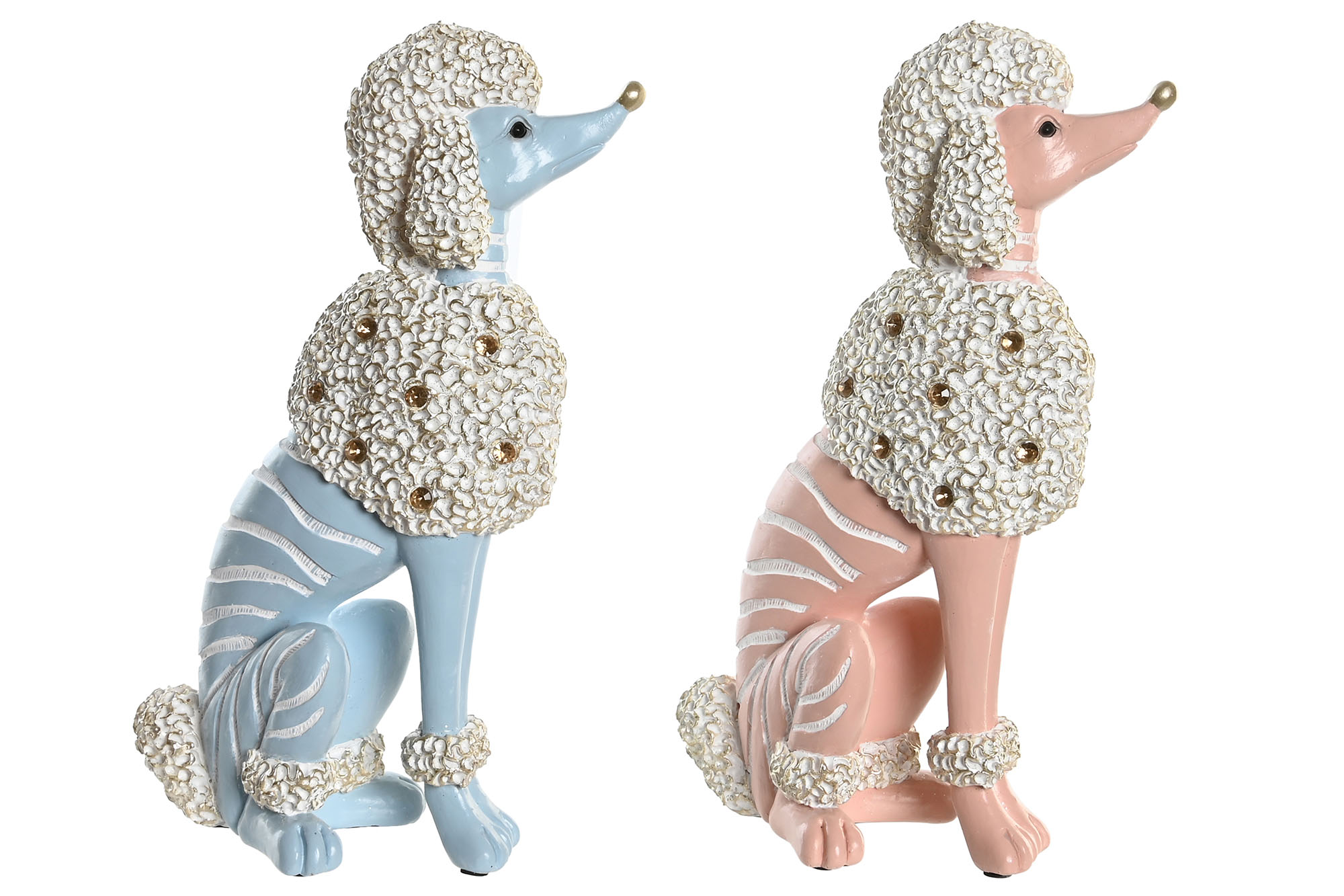 FIGURA RESINA 18X10X30,5 PERRO CANICHE 2 SURT.