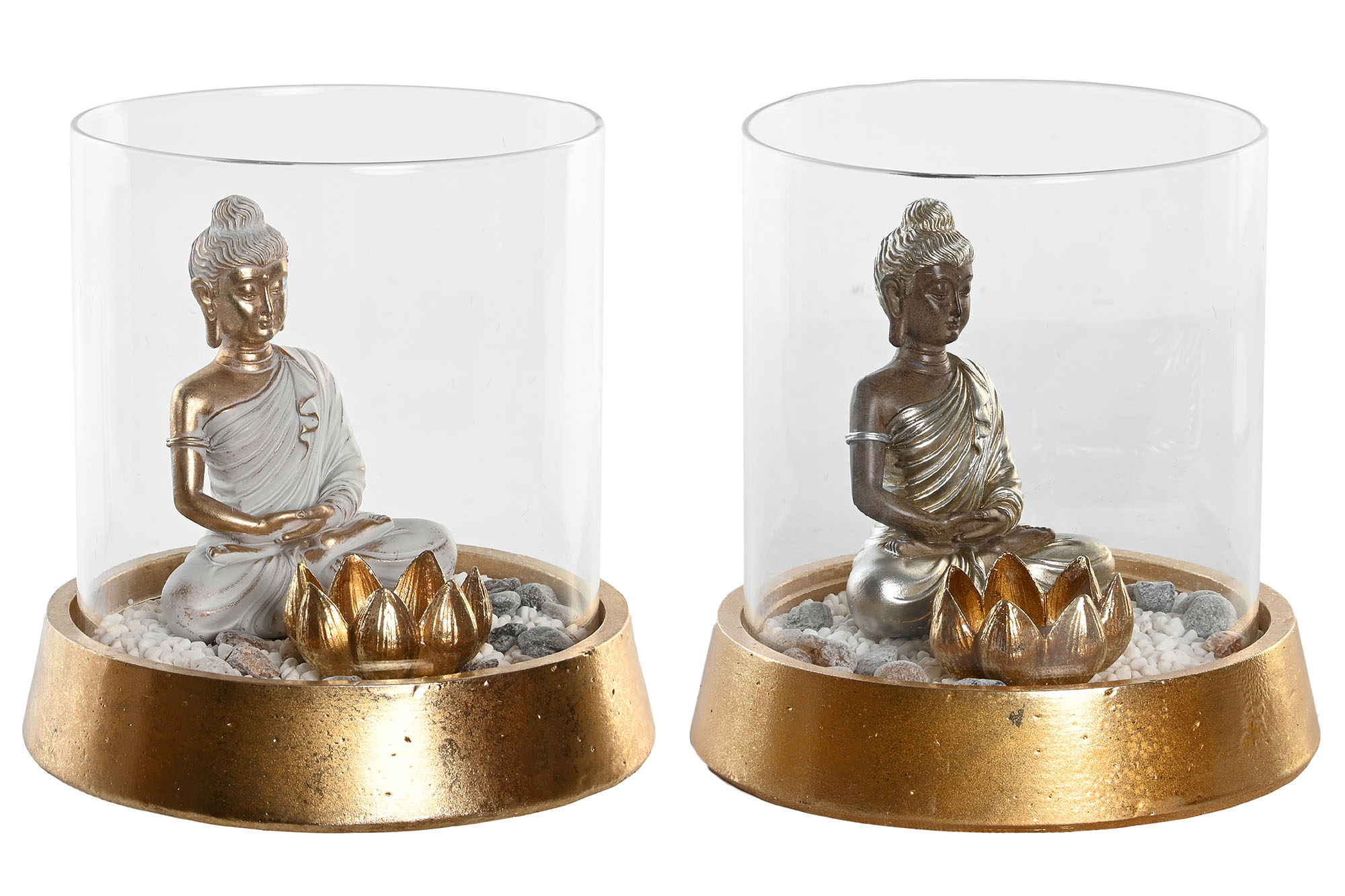 FIGURA RESINA CRISTAL 16X16X18 BUDA TULIPA 2 SURT.