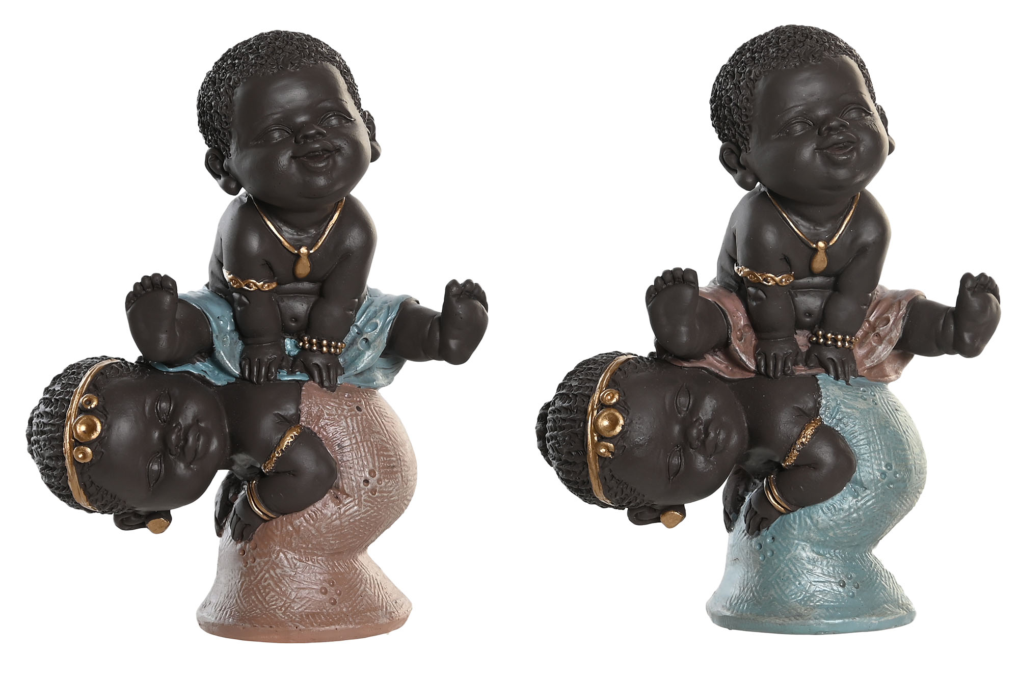 FIGURA RESINA 13,5X7,5X14,7 AFRICANA 2 SURT.