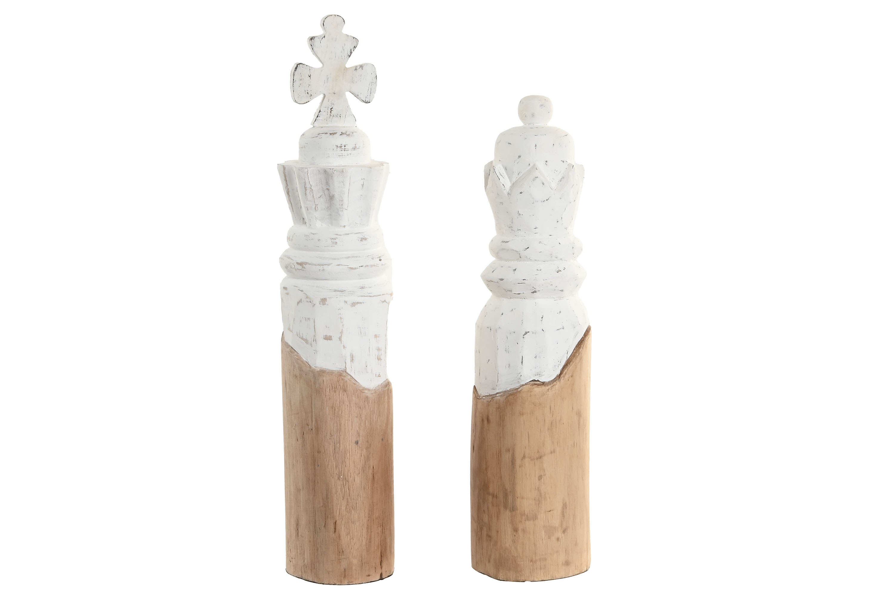 FIGURA MANGO 12X12X48 AJEDREZ TALLADO 2 SURT.
