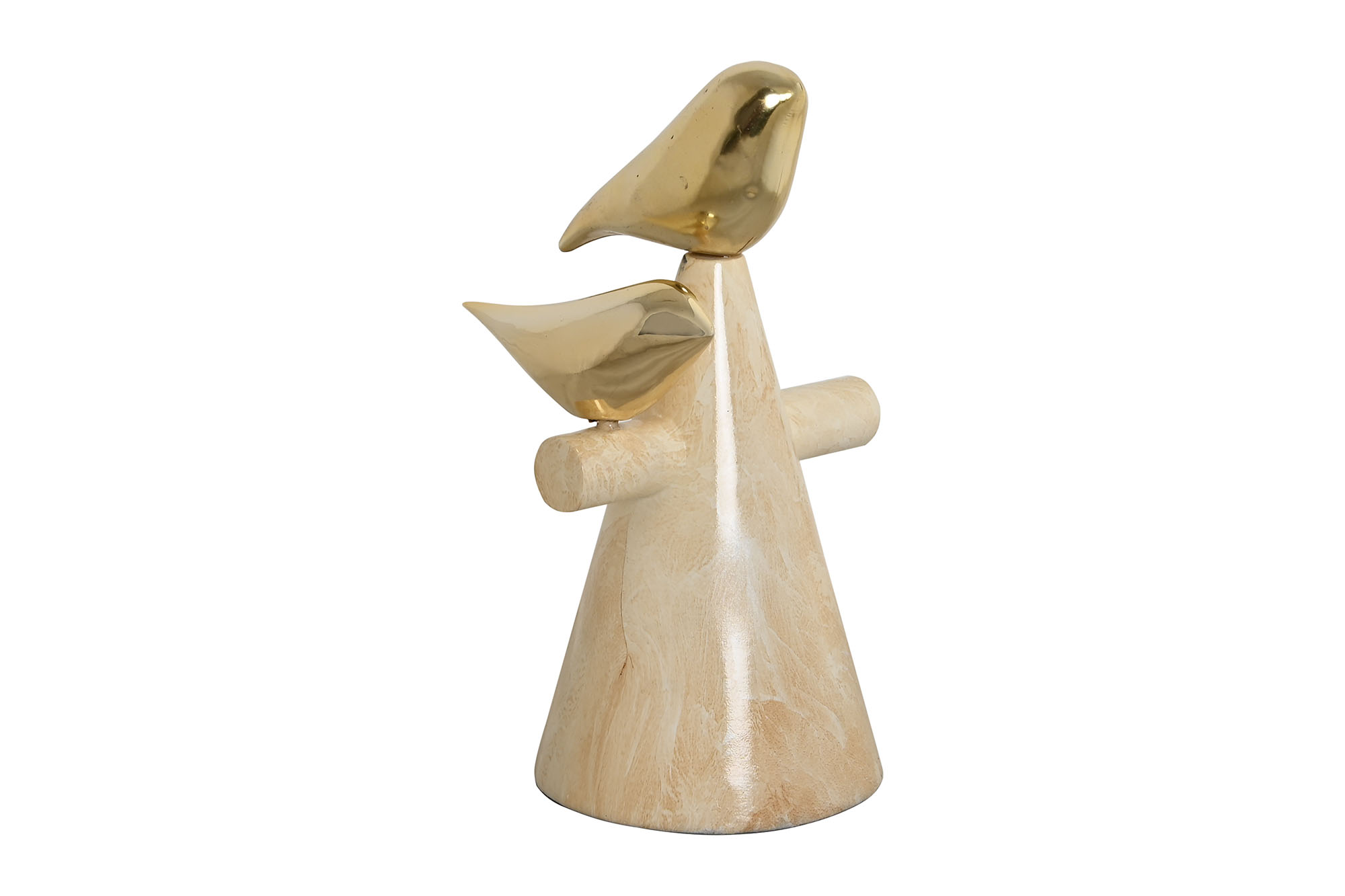 FIGURA RESINA 16,5X14X27 PAJAROS DORADO