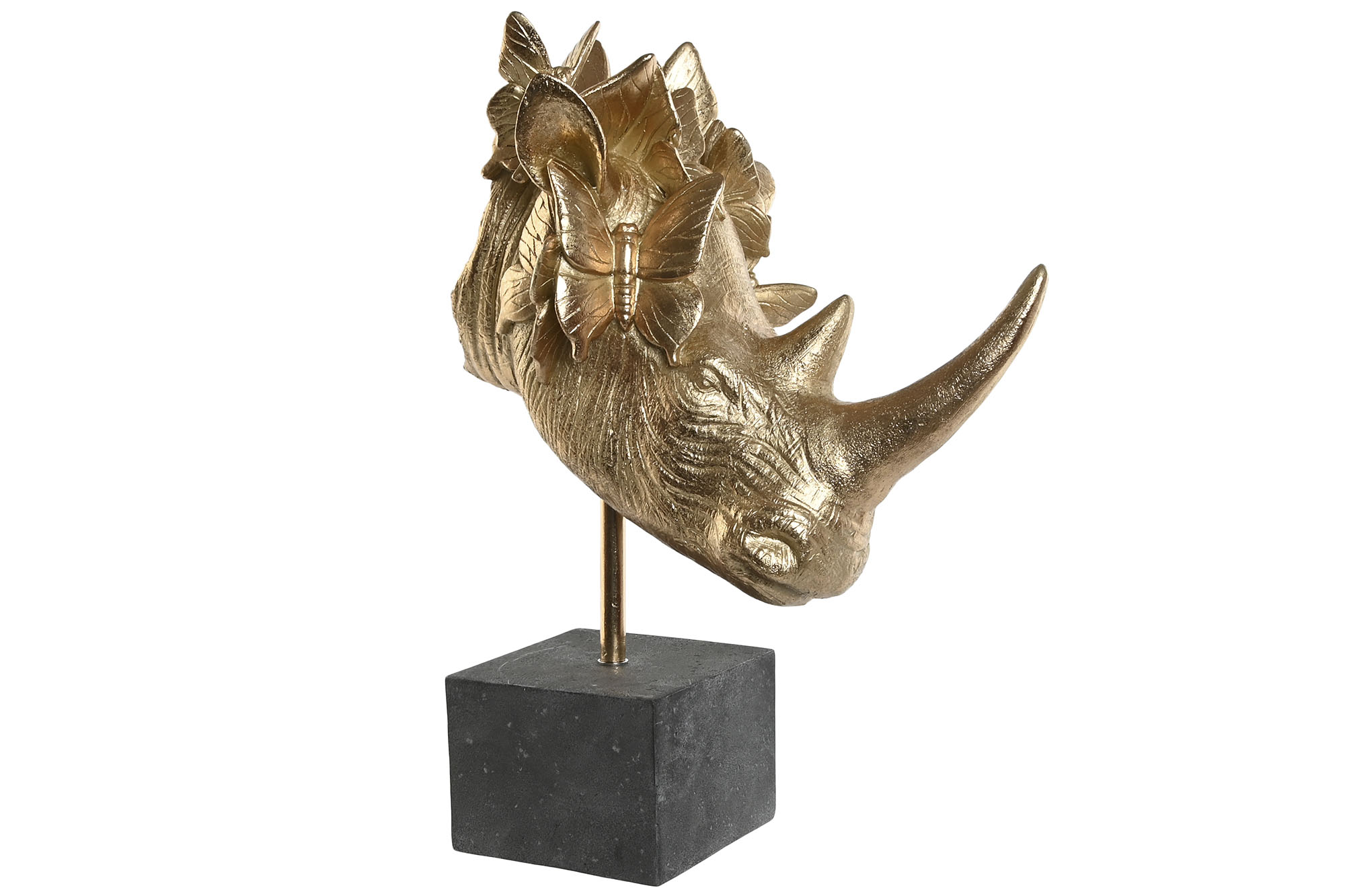 FIGURA RESINA 33X24X43,5 RINO DORADO