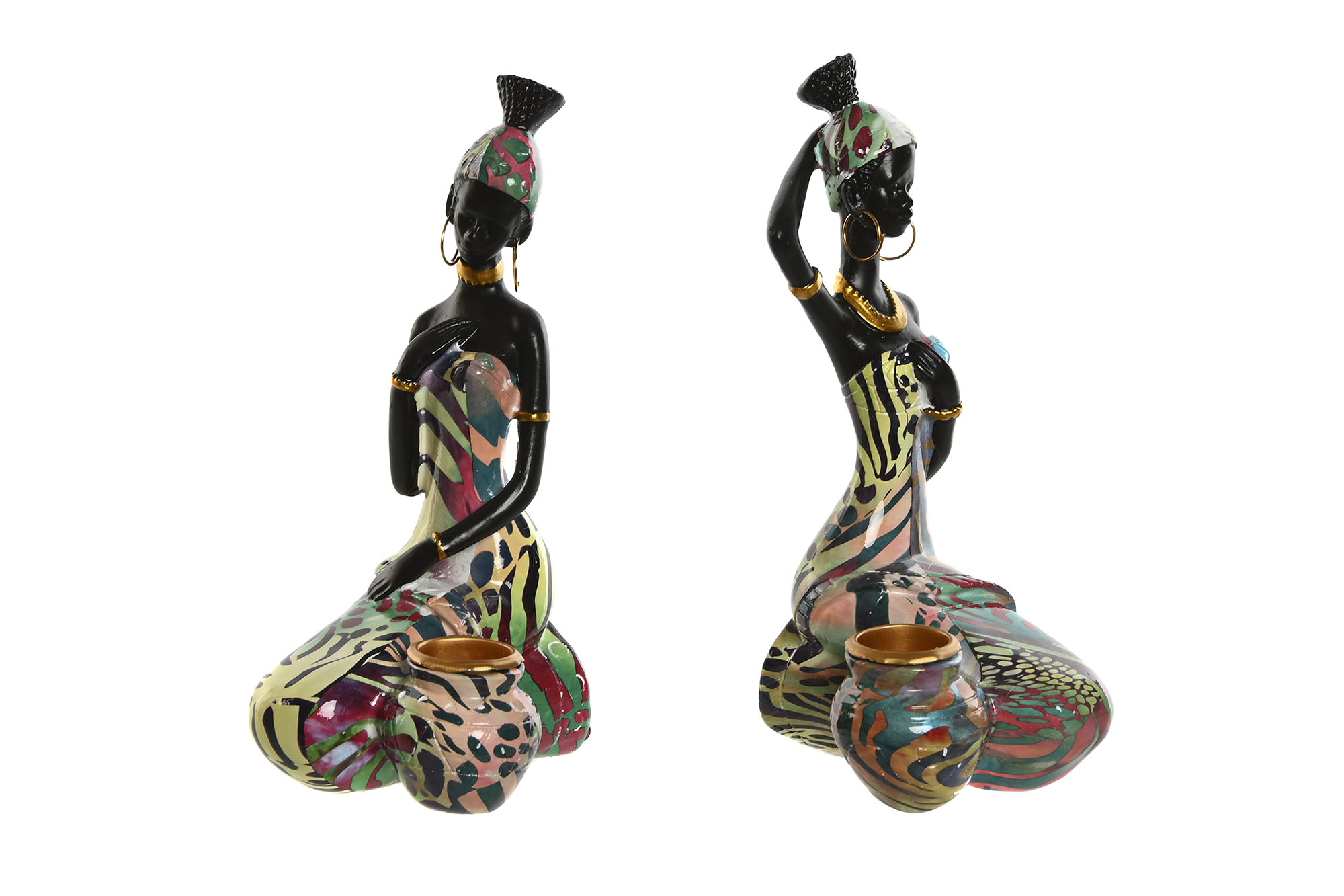 FIGURA CERAMICA 9X7X16,5 AFRICANA 2 SURT.