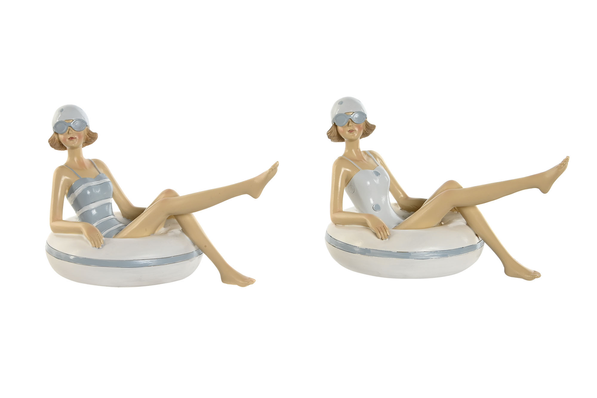 FIGURA RESINA 17,5X10X10,5 BAÑISTA FLOTAD 2 SURT.