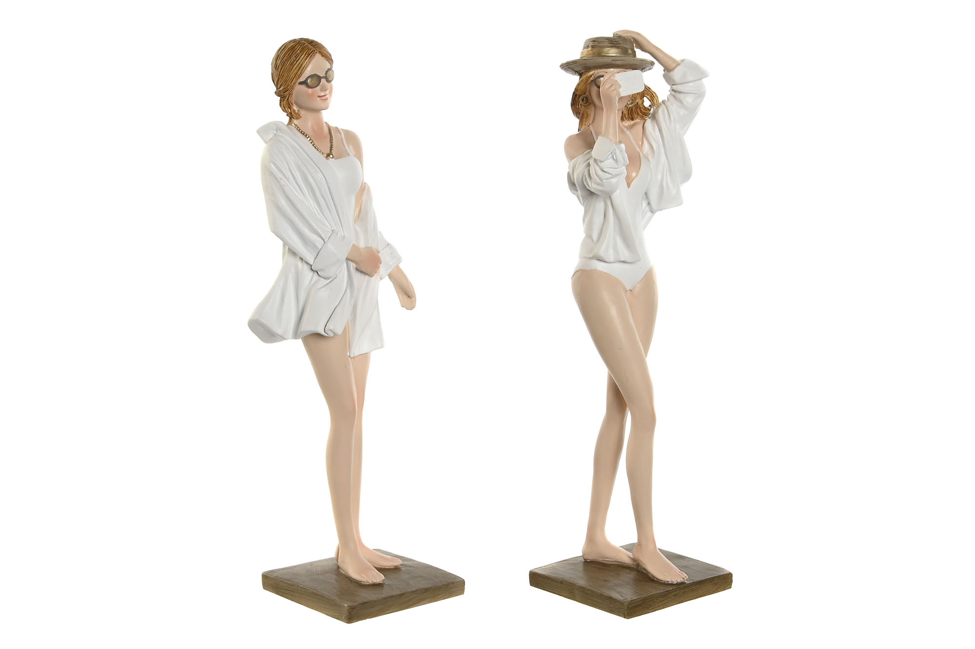 FIGURA RESINA 8X6,5X24,5 CHICA SOMBRERO 2 SURT.
