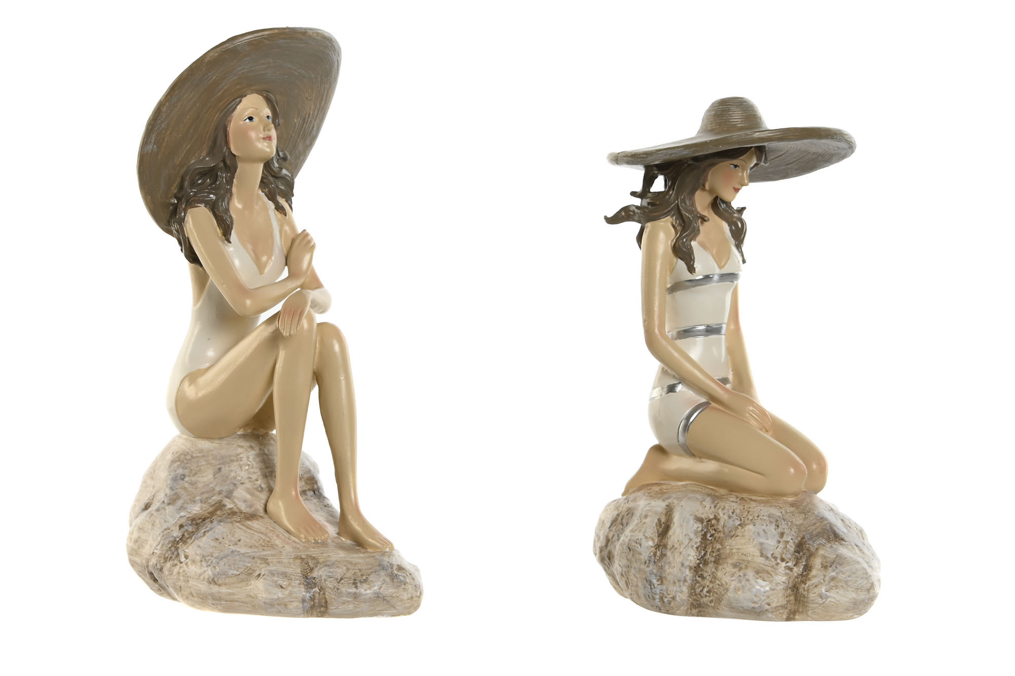 FIGURA RESINA 12X8,5X20 CHICA SOMBRERO 2 SURT.