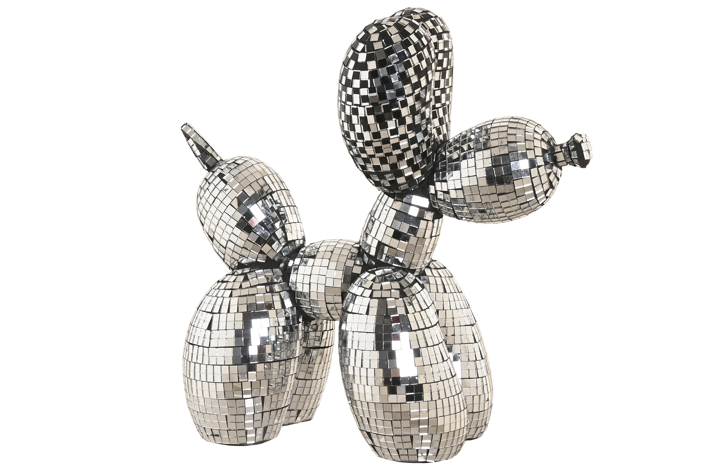 FIGURA RESINA ESPEJO 26X12X26 PERRITO GLOBO
