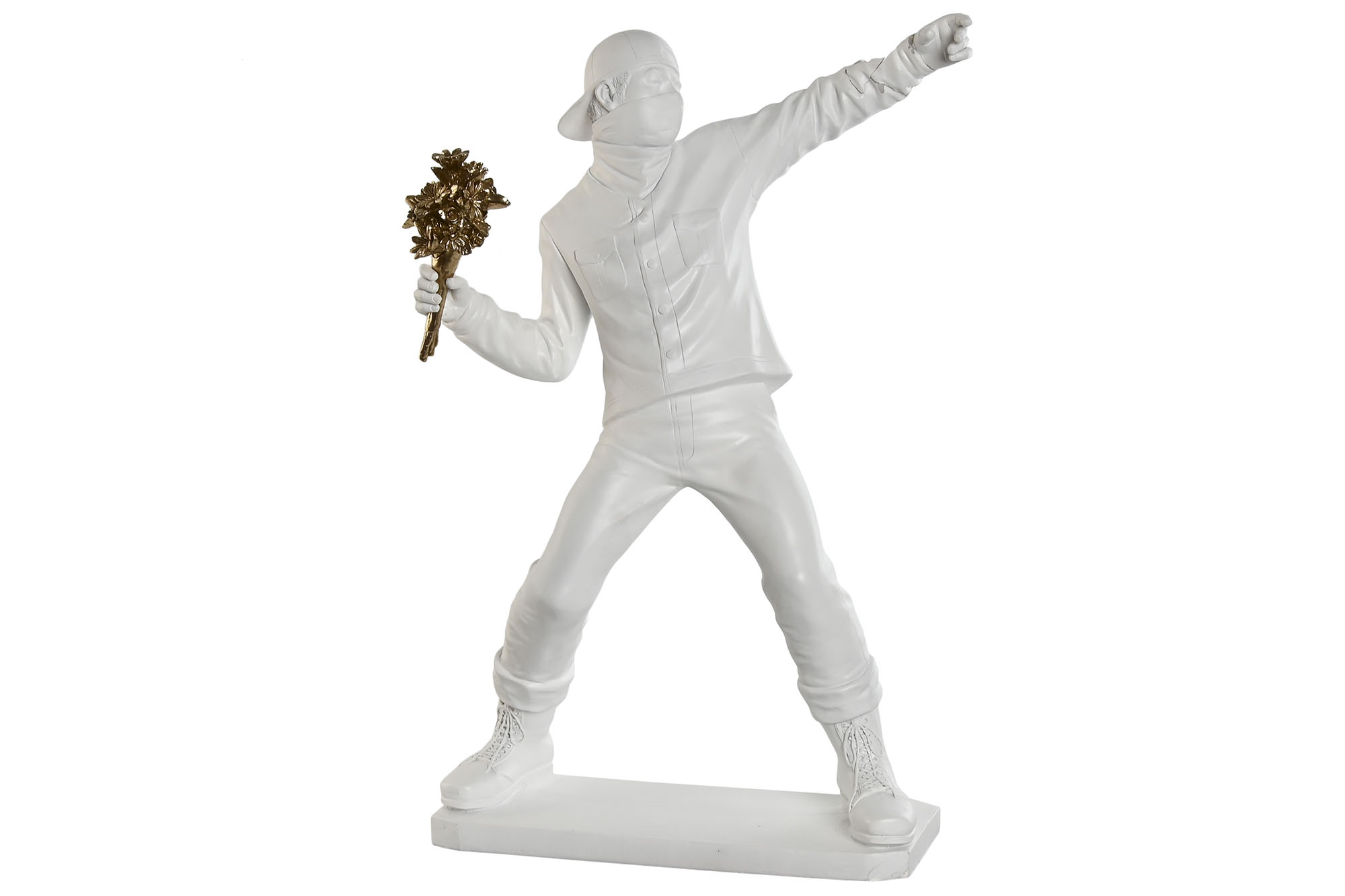 FIGURA RESINA 41X24X66 SOLDIER BLANCO
