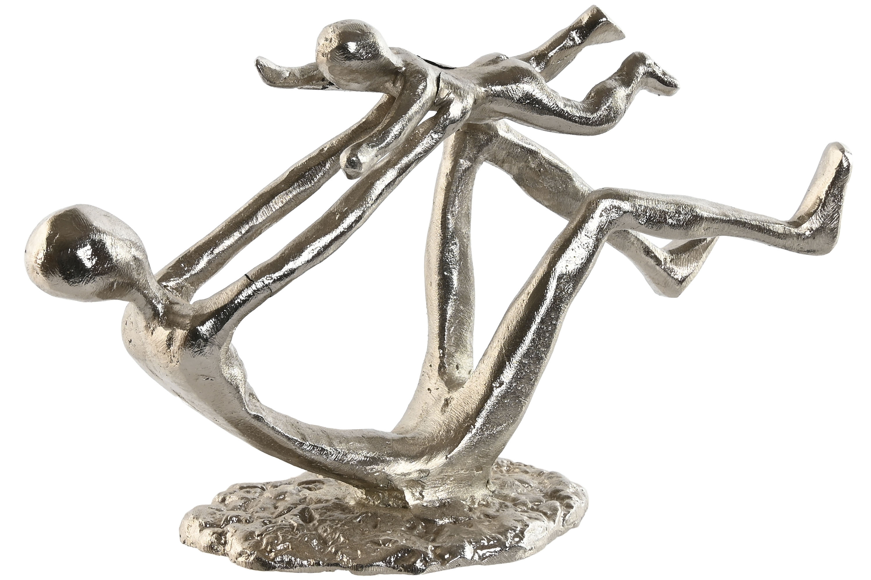 FIGURA ALUMINIO 25X8X14 PADRE Y NIòO PLATEADO
