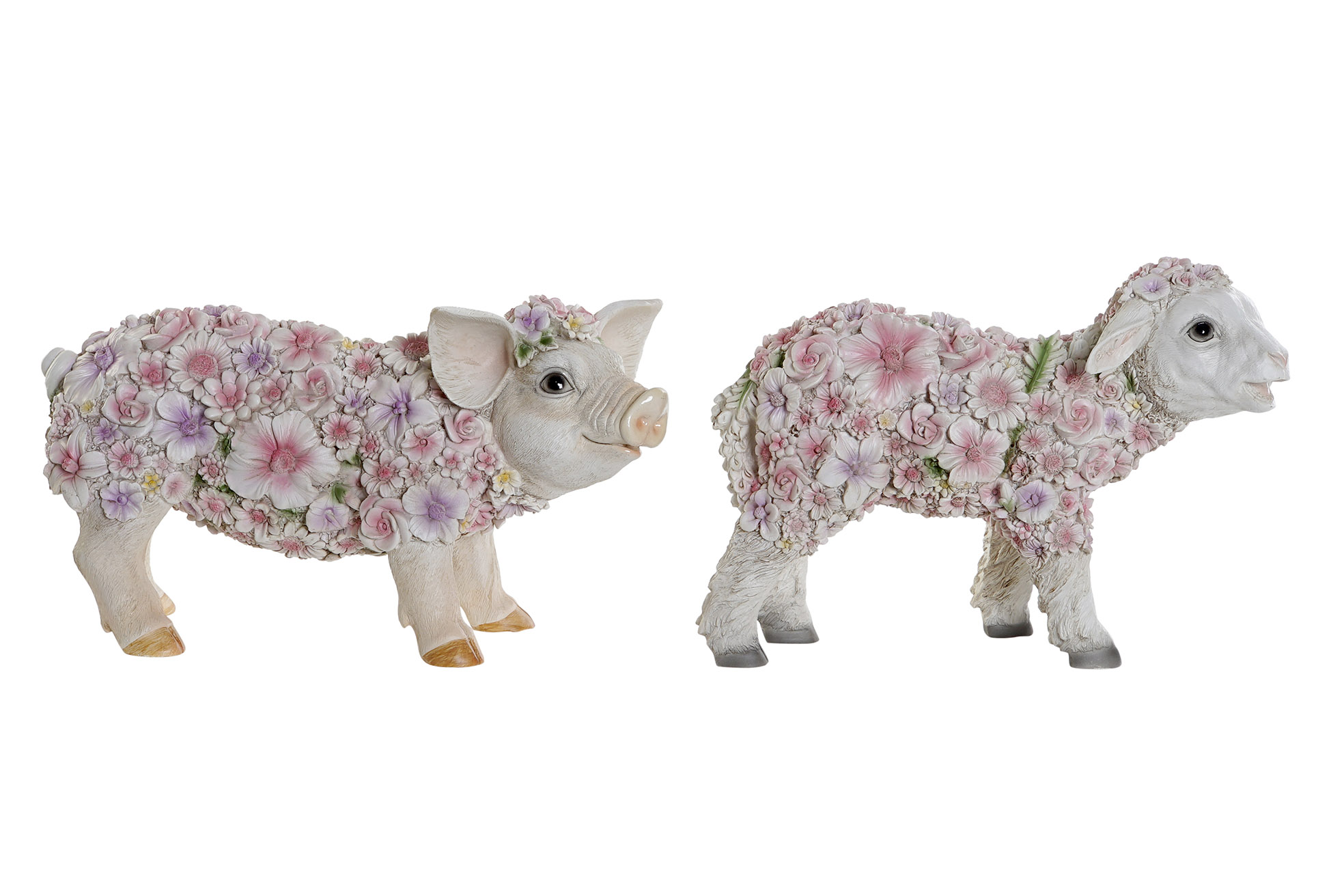 FIGURA RESINA 34X13,5X18,5 FLORES RELIEVE 2 SURT.