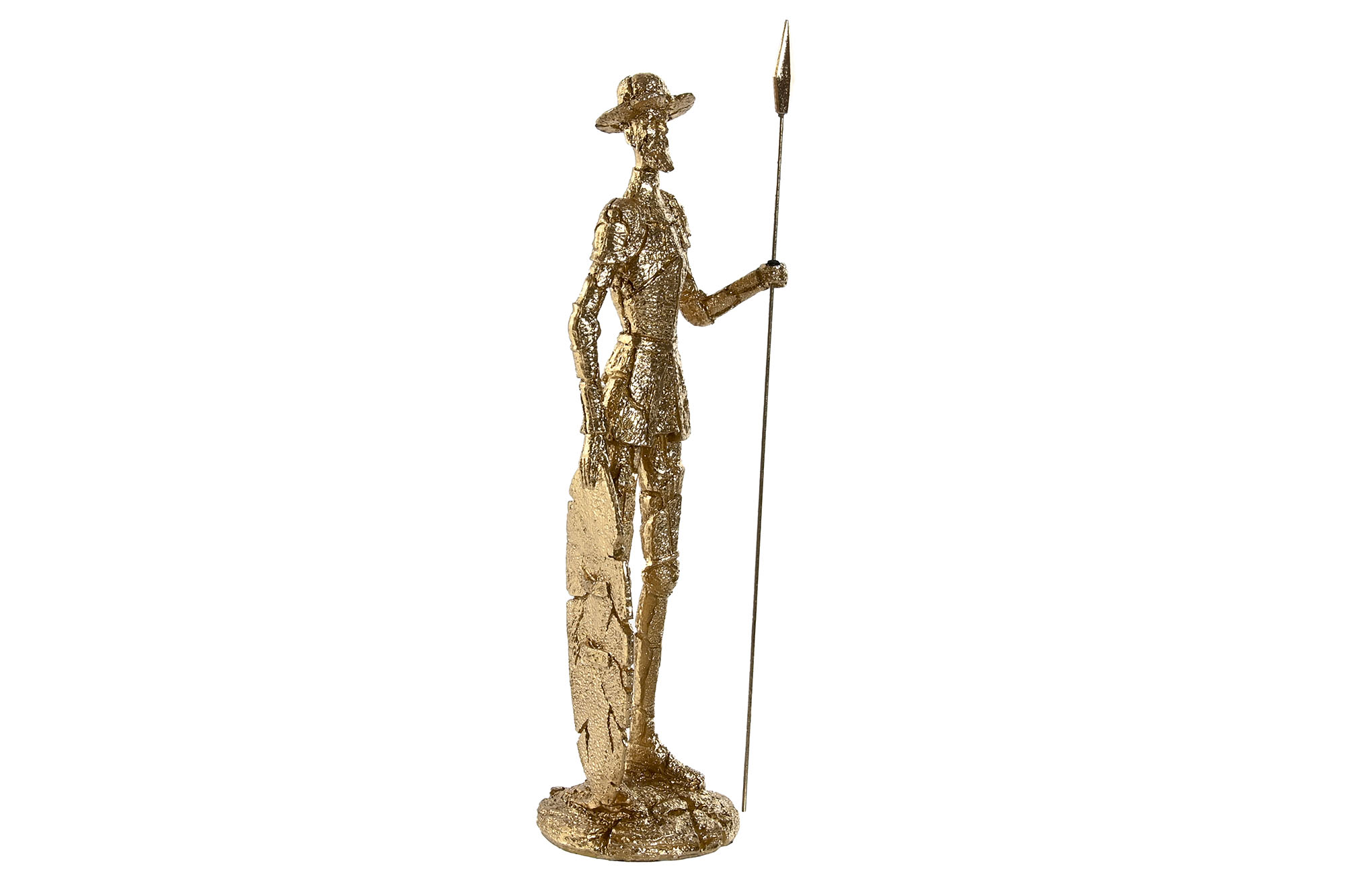 FIGURA RESINA 10X10X37 QUIJOTE DORADO