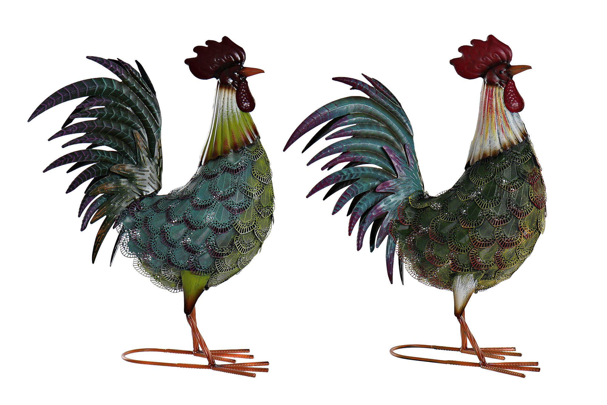 FIGURA METAL 44X20X52 GALLO 2 SURT.