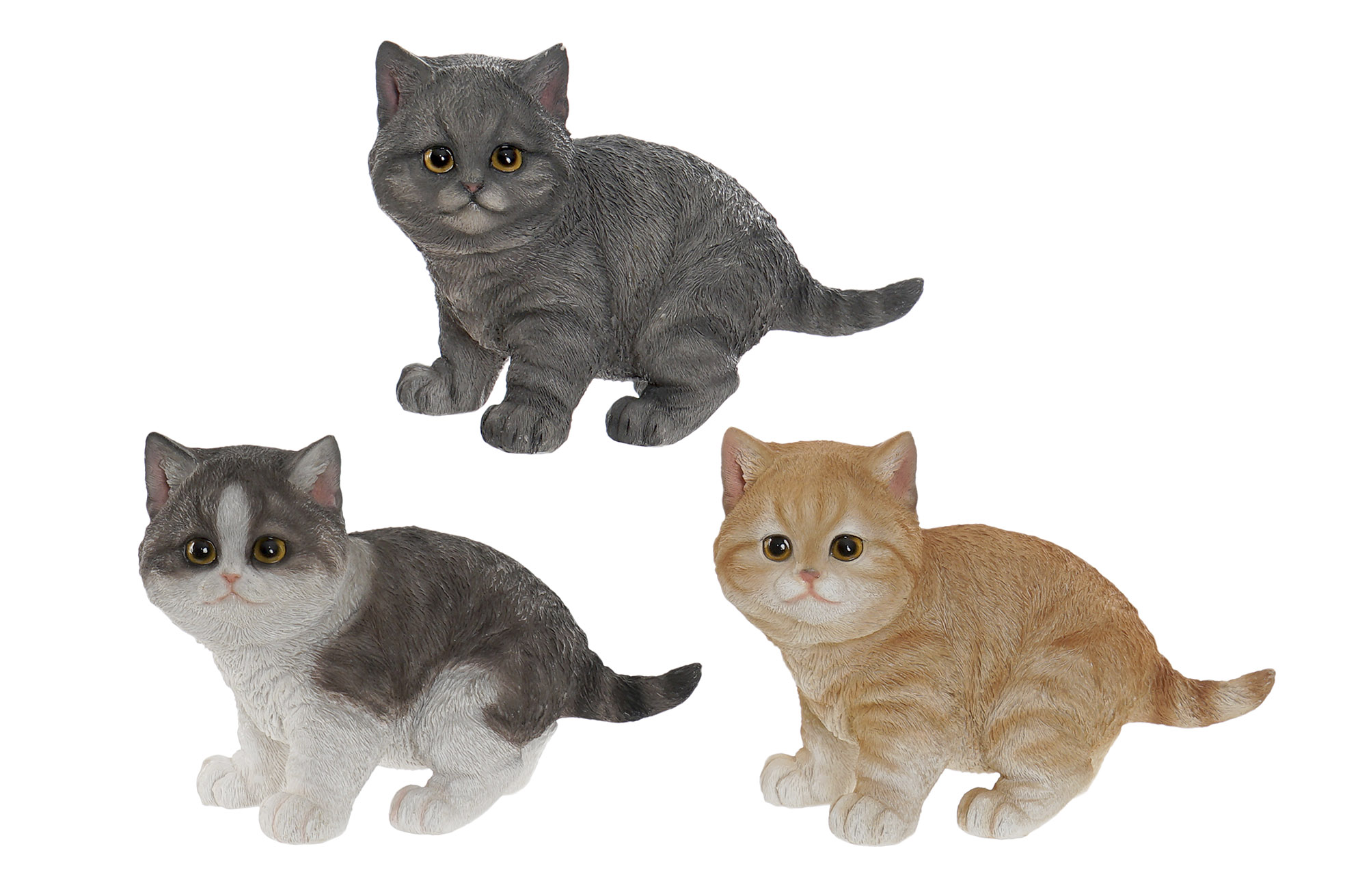 FIGURA RESINA 20,5X10X15 GATITO 3 SURT.
